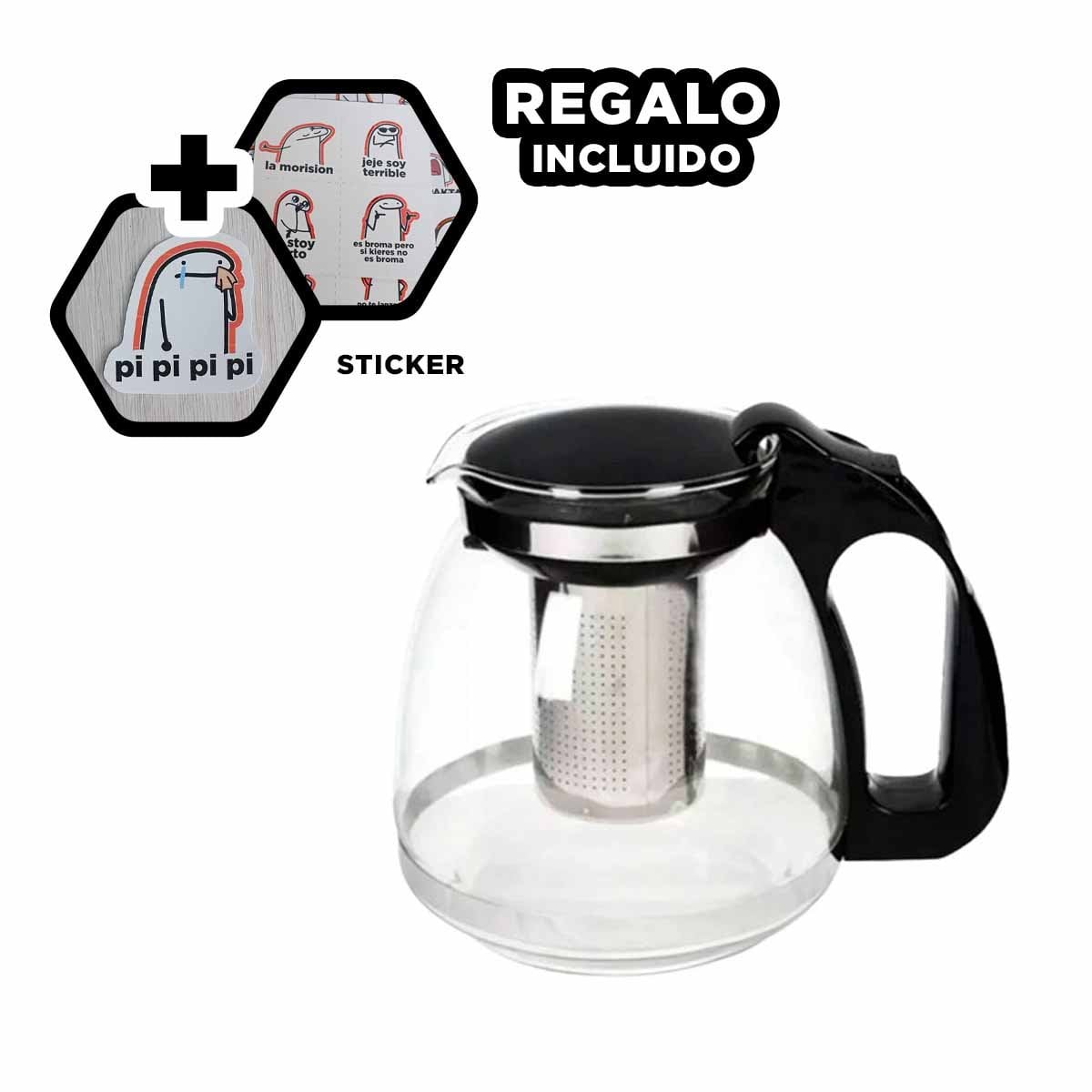 TETERA RYBIU CO30490 NEGRO 2L ESTETICA PARA COCINA + REGALO STICKERS - 1