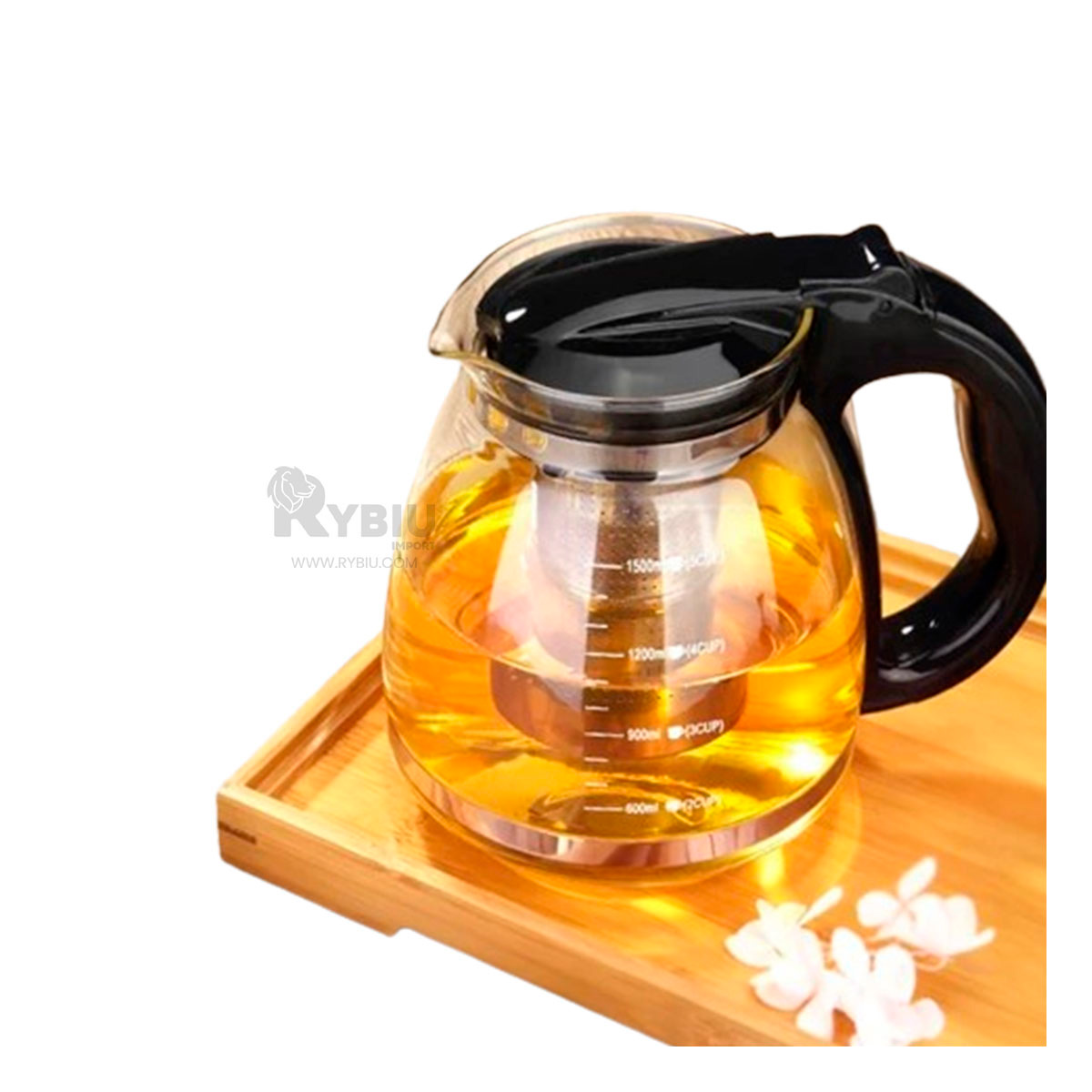 TETERA RYBIU CO30489 NEGRO 1500 ML RESISTENTE Y FILTRO 1.5 L + REGALO AGENDITA - 3
