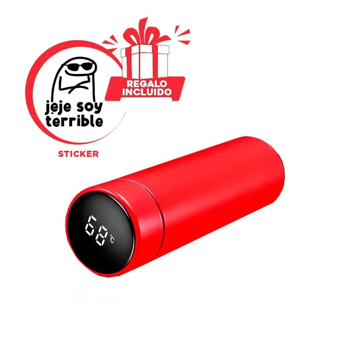 TERMO RYBIU CO30487 ACERO INOXIDABLE VERSÁTIL CALENTAR 500ML ROJO + REGALO STICKERS - 1