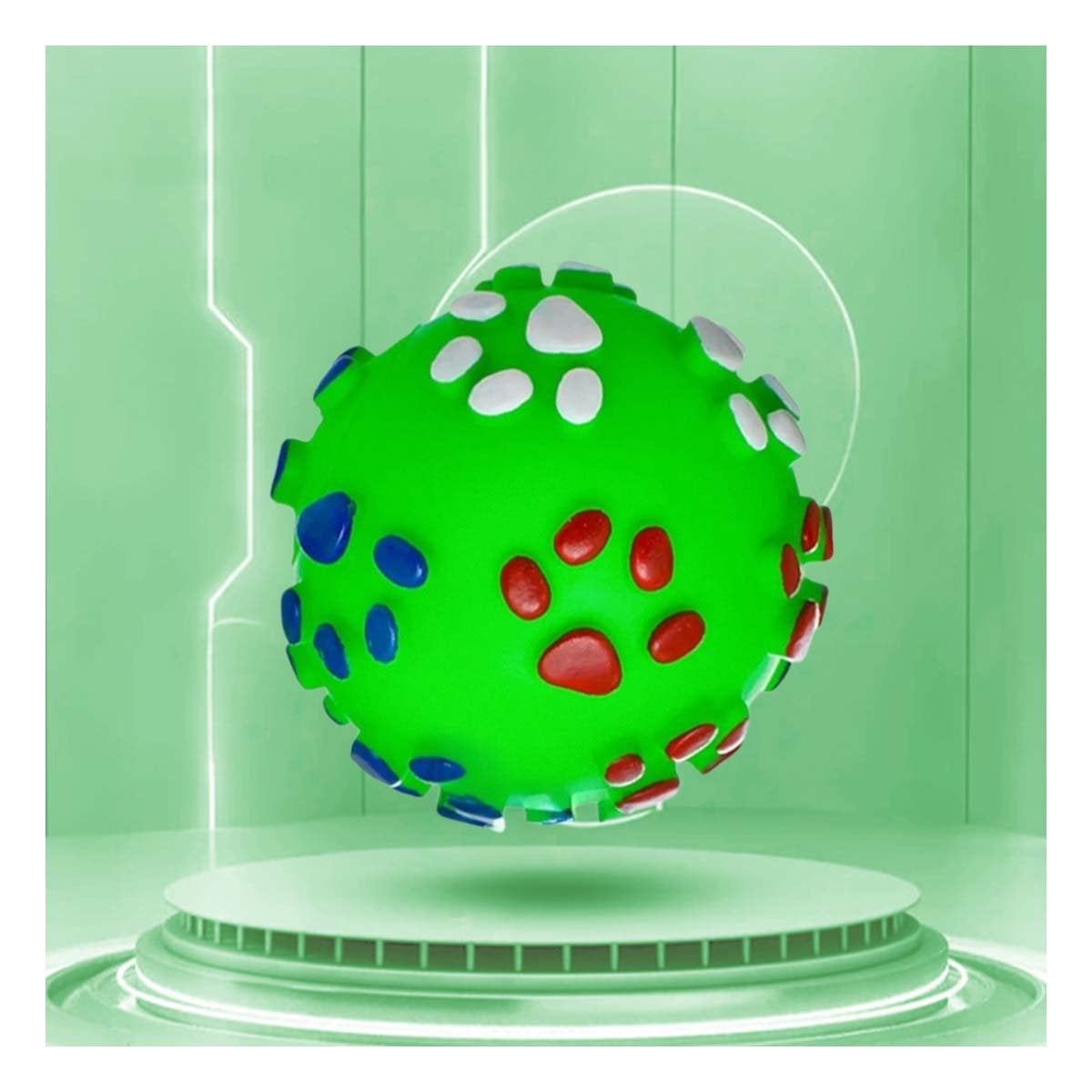 ARTICULO CON HUELLITAS DE PLASTICO M COLOR VERDE PARA MASCOTAS - 1