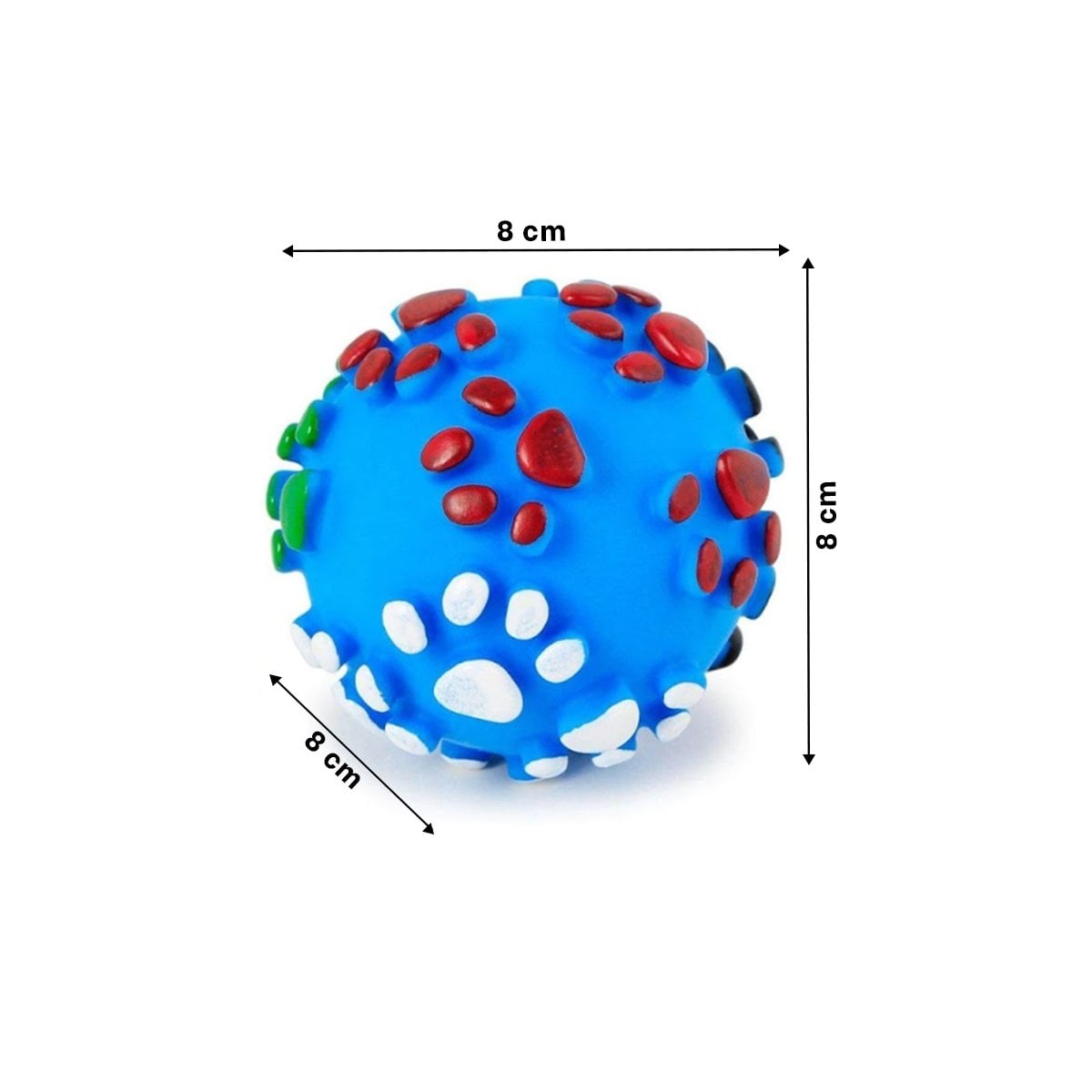 BOLA CELESTE CON HUELLITAS DE PLASTICO M PARA PERRO JUGUETE RESISTENTE - 4