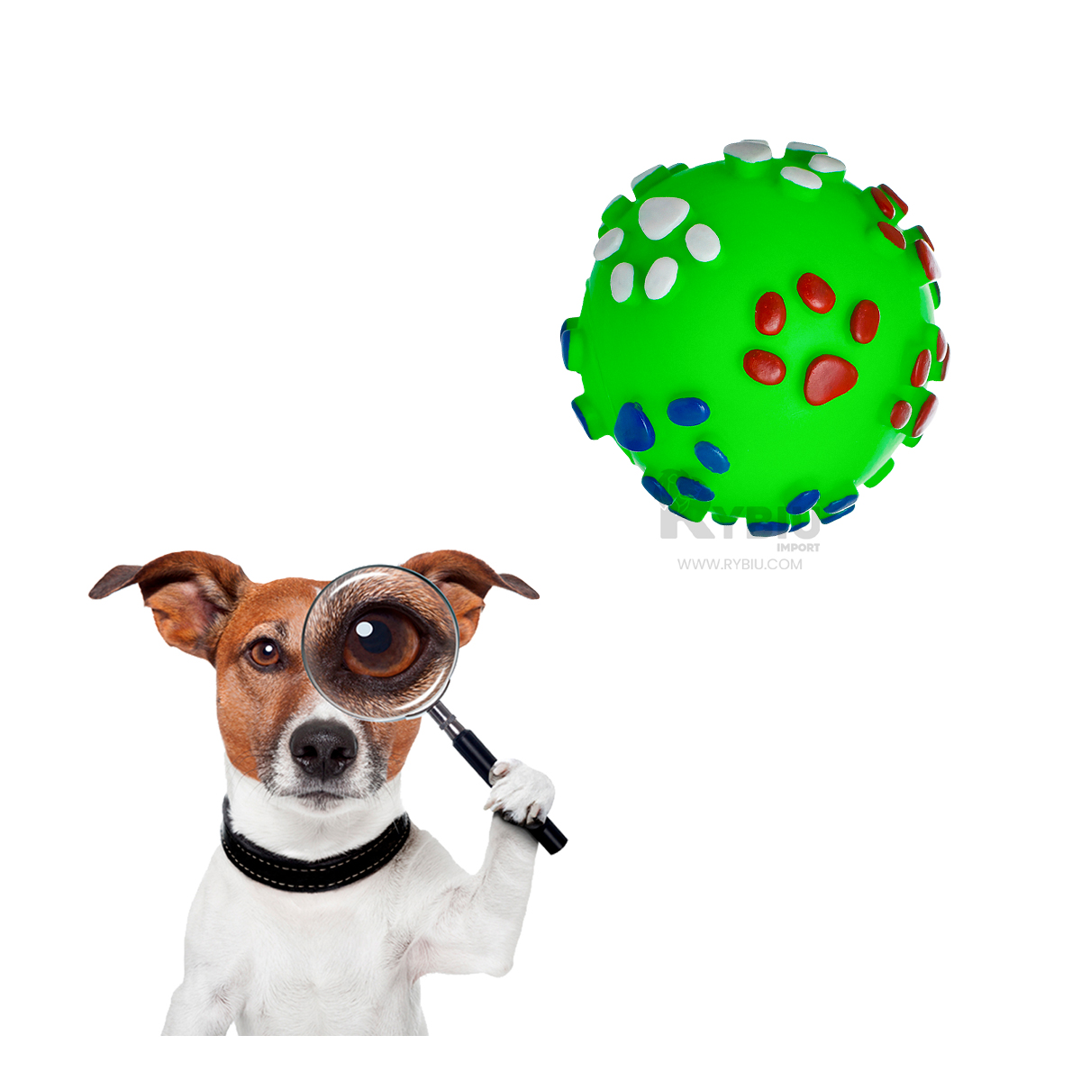 PELOTA PERROS MA31248 RYBIU INTERACTIVA Y RECHINABLE PET EN VERDE +AGENDITA - 3