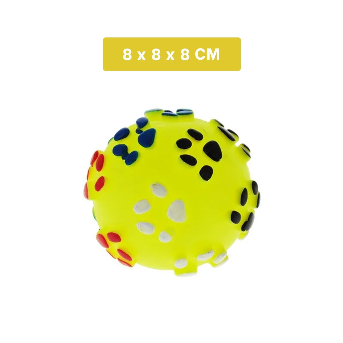 PELOTA AMARILLO CON HUELLITAS DE PLASTICO M PARA PERRO JUGUETE RESISTENTE - 4