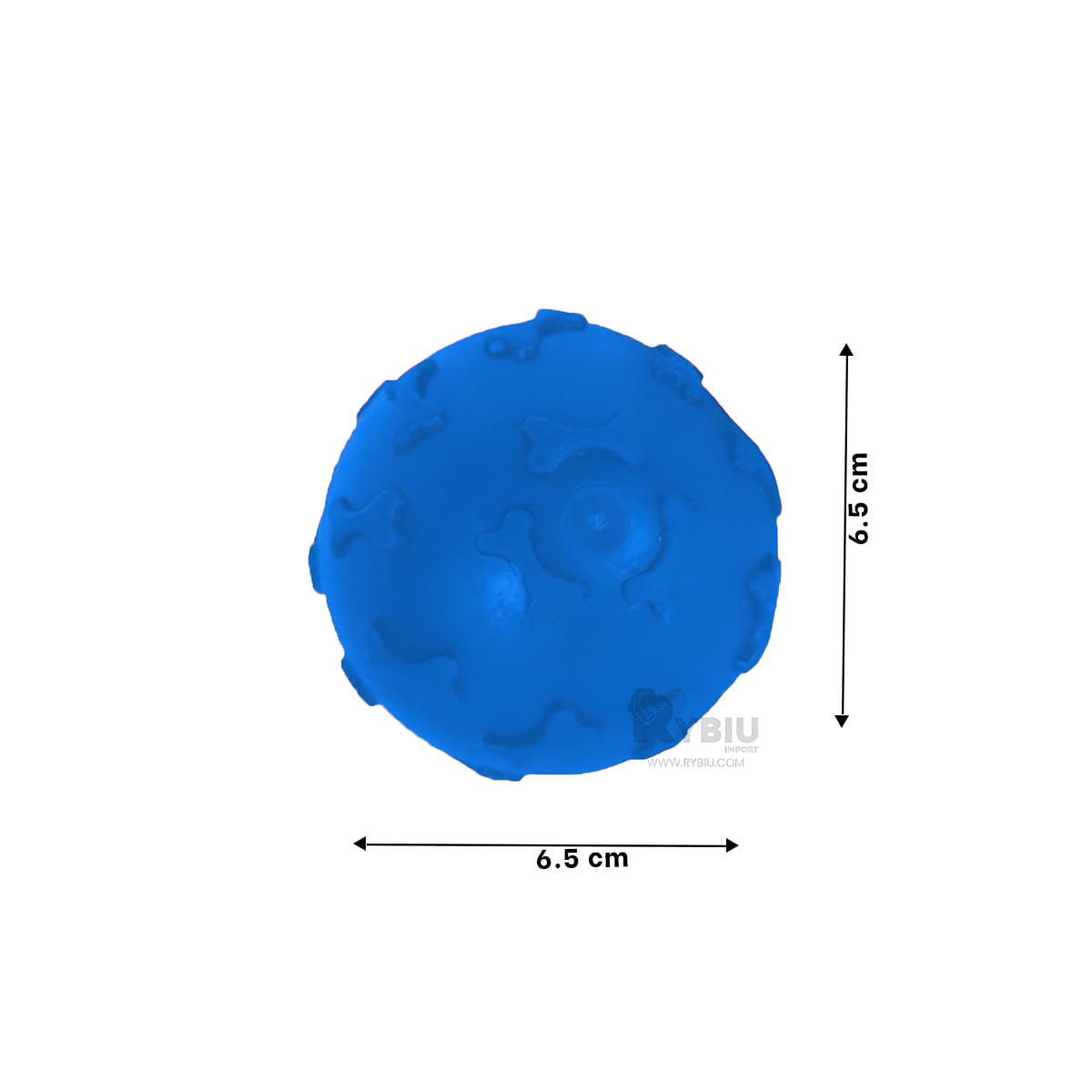 PELOTA CON DISEÑO DE HUESOS PARA PERRO EN COLOR AZUL - 5