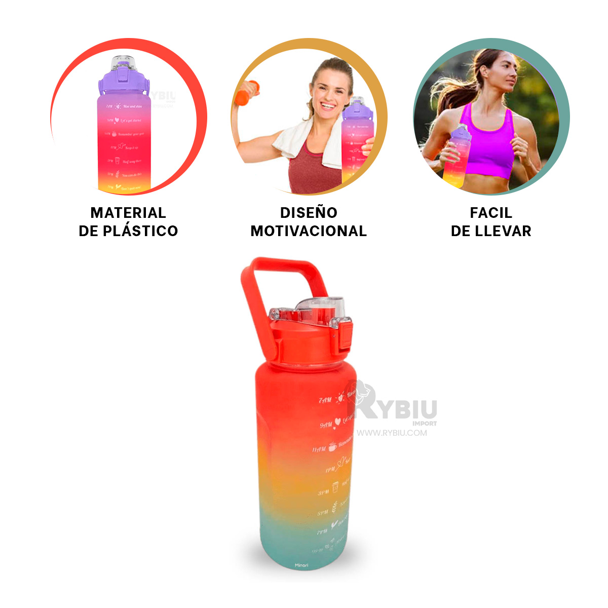 TOMATODO RYBIU CO30491 2L DEPORTIVO MULTICOLOR + REGALO AGENDITA - 3