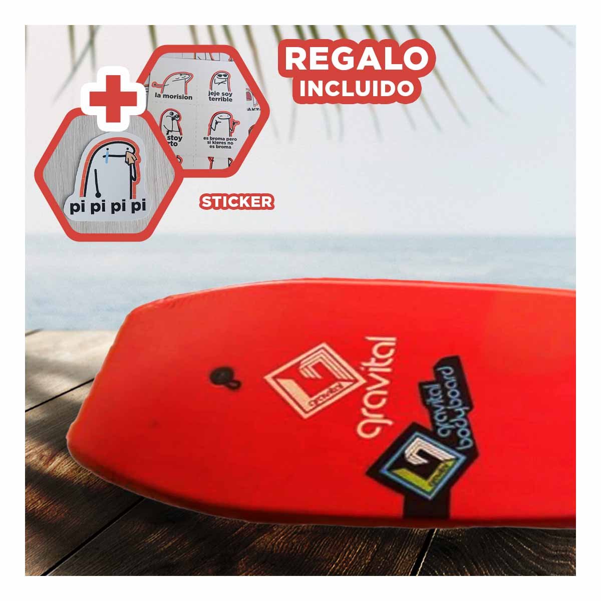 TABLA NATACIÓN RYBIU HIDRODINAMICA APRENDICES ROJO + REGALO STICKERS - 1