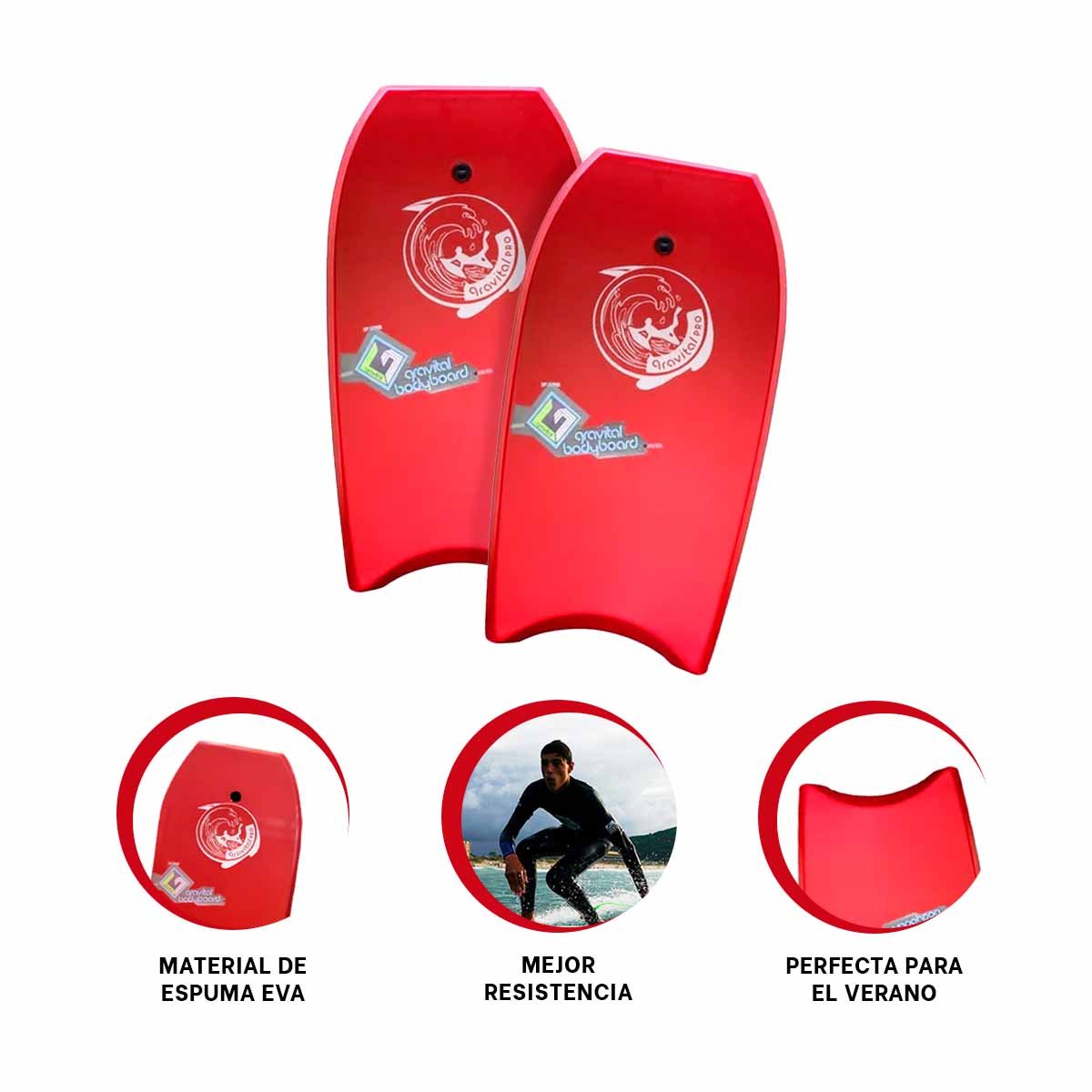 TABLA NATACIÓN RYBIU COMPACTA APRENDER 41 ROJO - 3