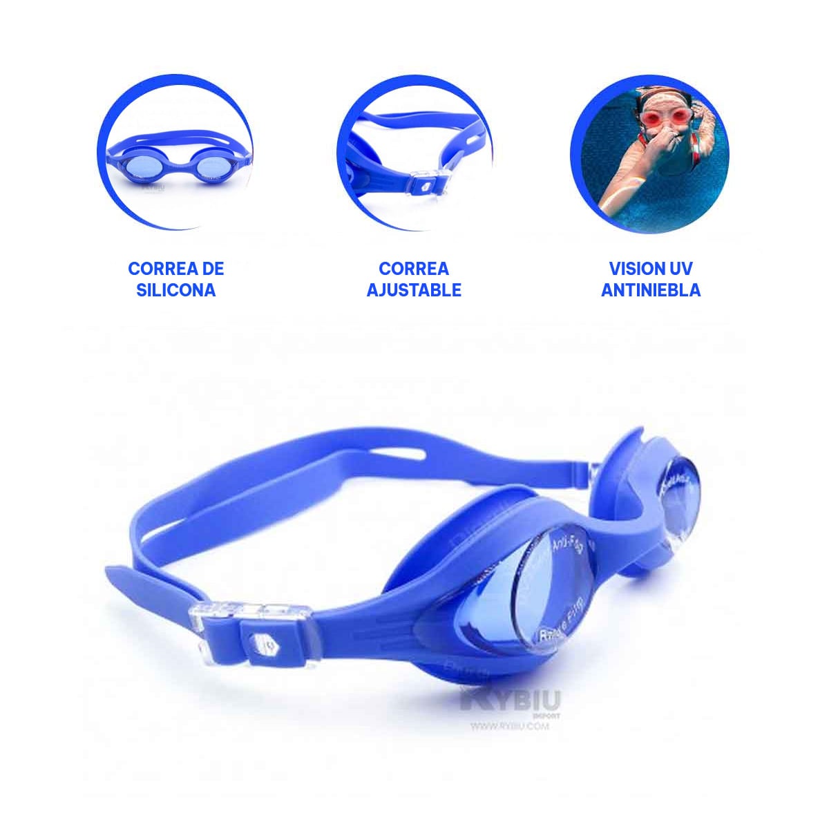 LENTES RYBIU MG-F268A AZUL ALTA CALIDAD + REGALO AGENDITA - 3