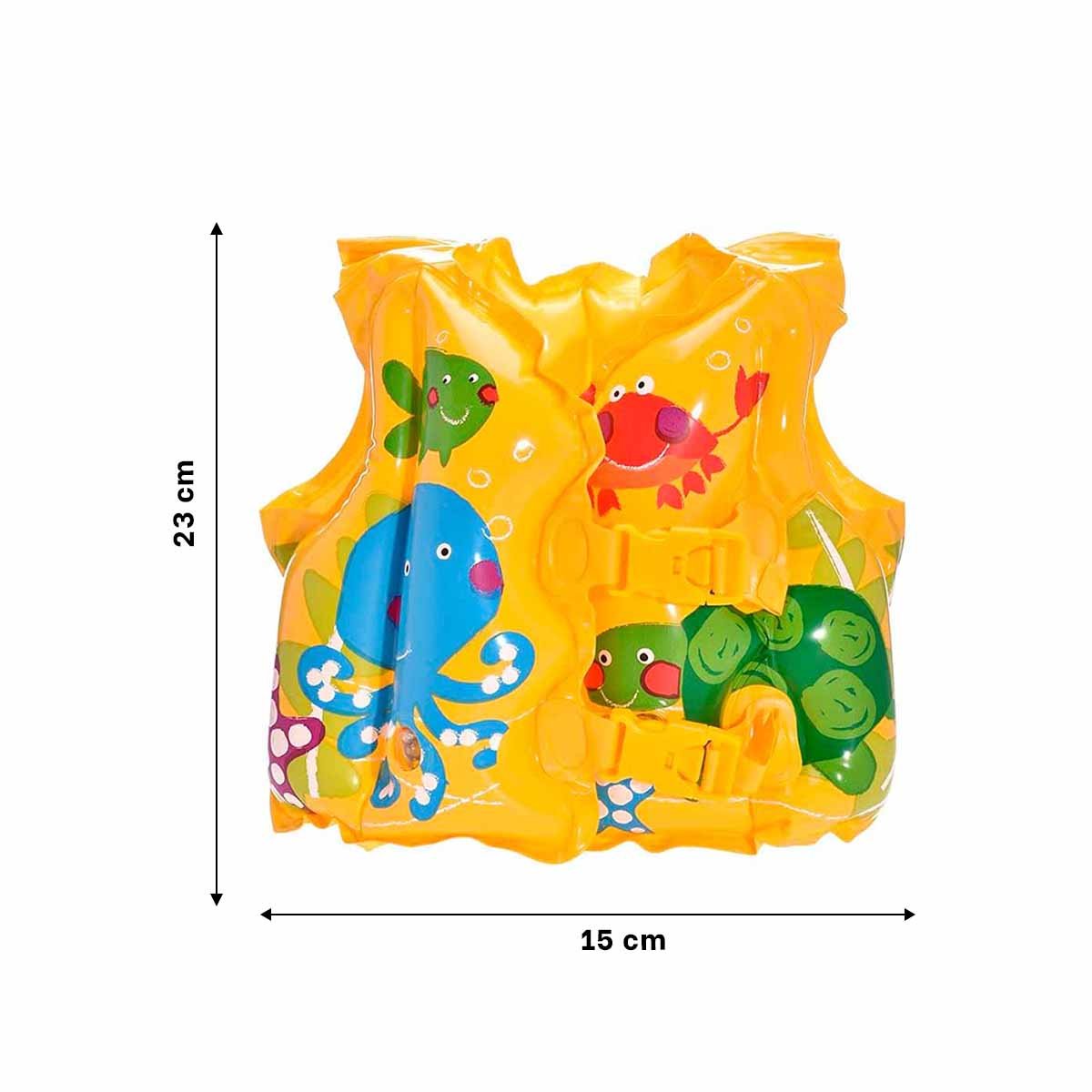 CHALECO SALVAVIDAS INFANTIL CON DISENO TROPICAL PARA JUEGOS EN PISCINA Y+REGALO STICKER - 4