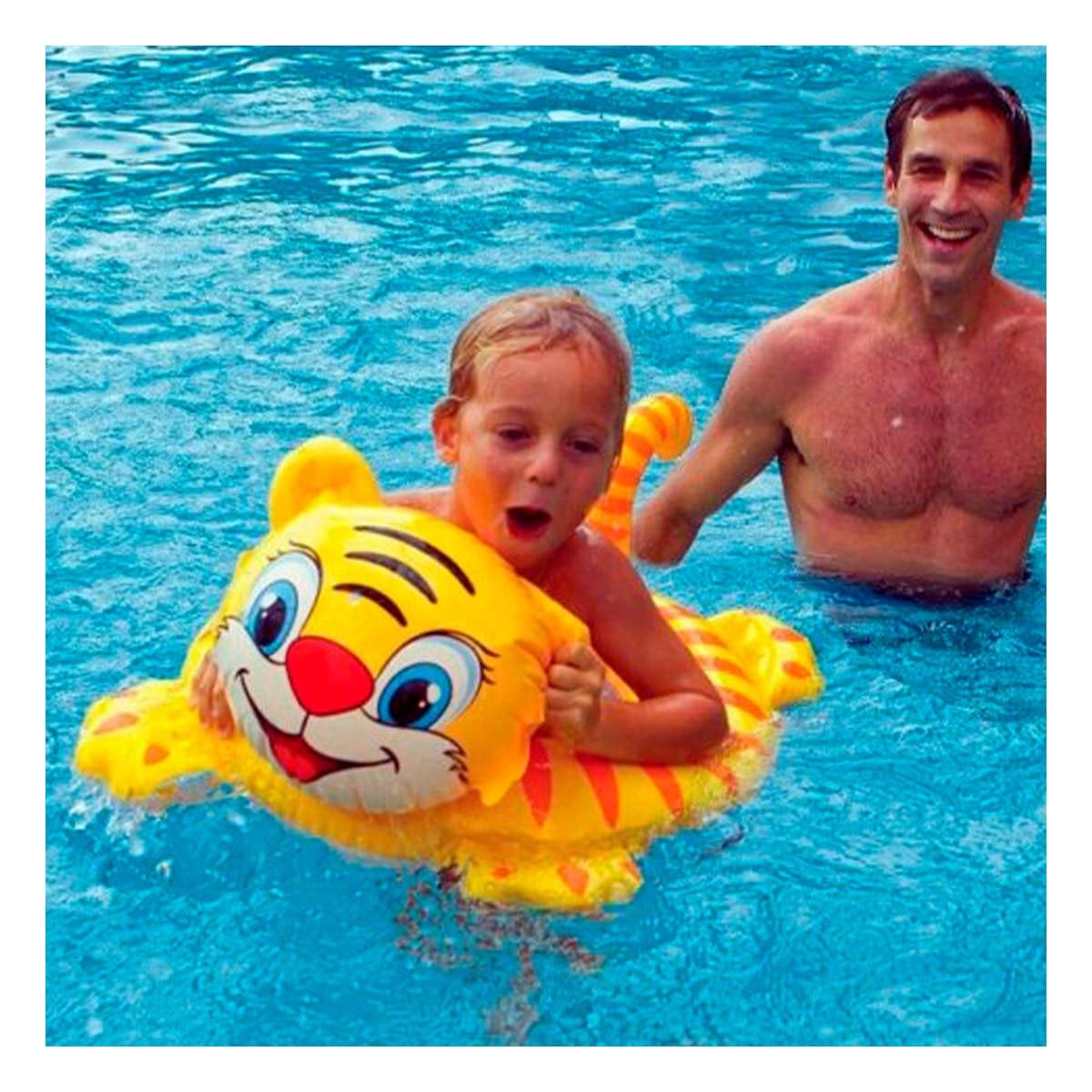 FLOTADOR CIRCULAR CON FORMA DE TIGRE Y ASA PARA BEBE PARA USO ACUATICO Y+PAPEL REGALO - 5