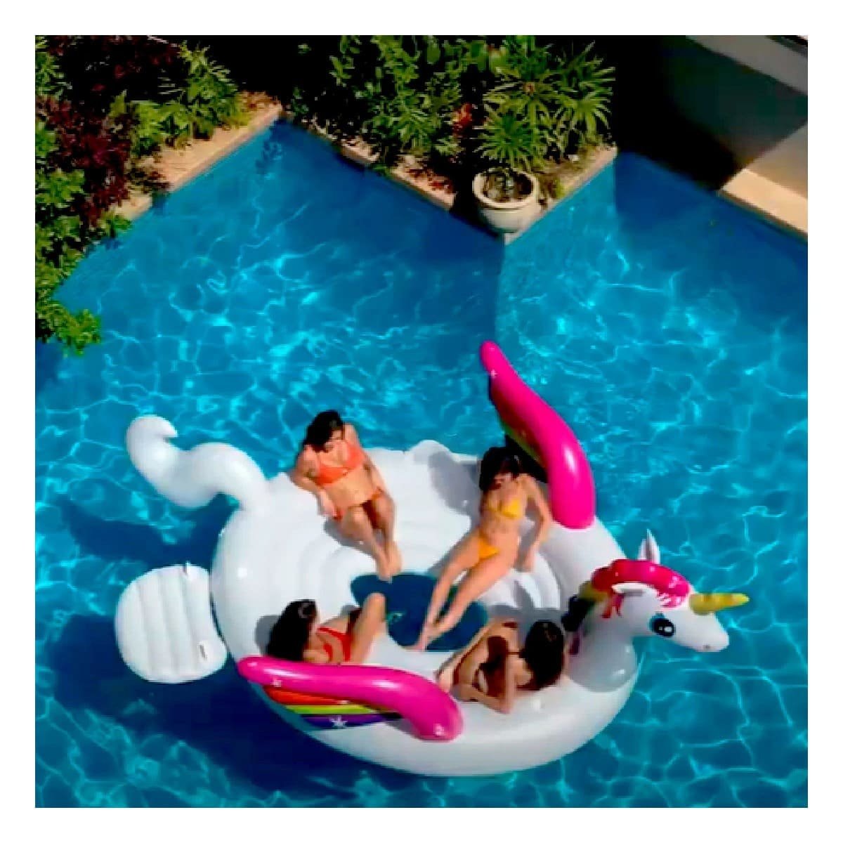 BALSA RECREATIVA INFLABLE UNICORNIO 57266EU PARA PASEOS FAMILIARES EN PISCINA Y+PAPEL REGALO - 5