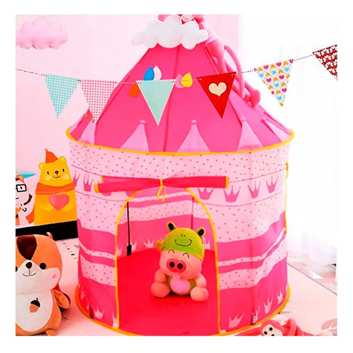 REFUGIO COMPACTO DE NIÑA DE CAMPO MG-LZ801 ROSADO PARA USO FAMILIAR Y RECREATIVO Y+PAPEL REGALO - 2