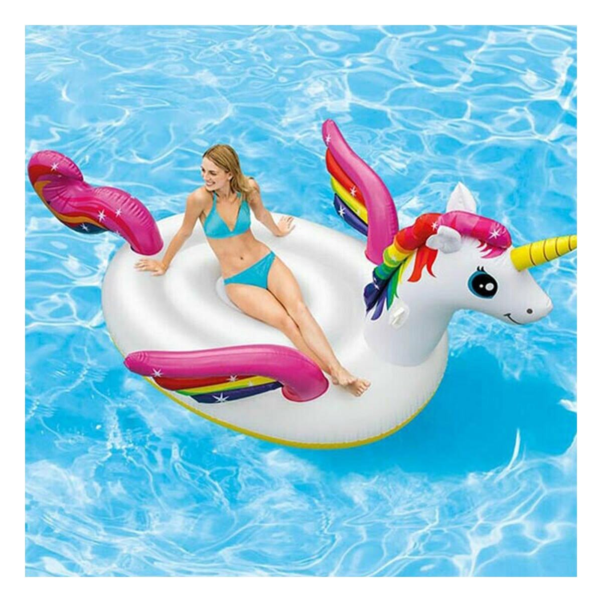 RECURSO ACUATICO RECREATIVO CON DISENO DE UNICORNIO PARA VERANO Y+REGALO STICKER - 2