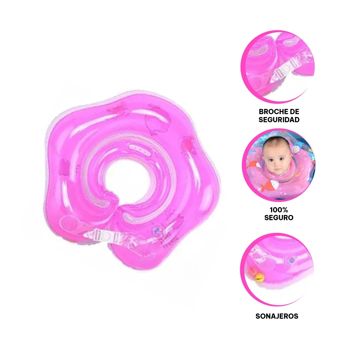 FLOTADOR RESISTENTE PARA INFANTE ROSADO Y+REGALO AGENDITA - 3