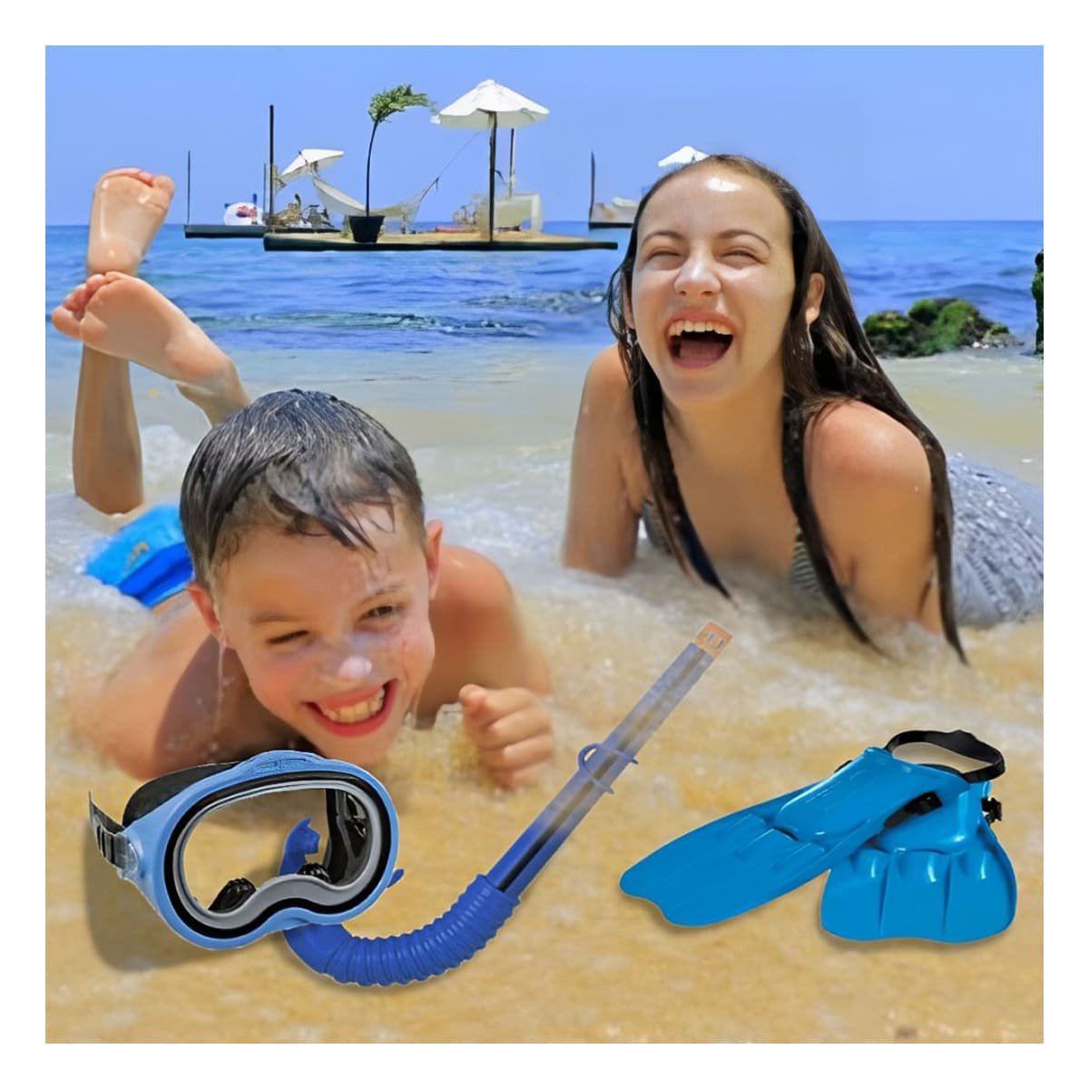 SET ACUÁTICOS BUCEO RYBIU 55952 Y MODERNOS AZUL - 1