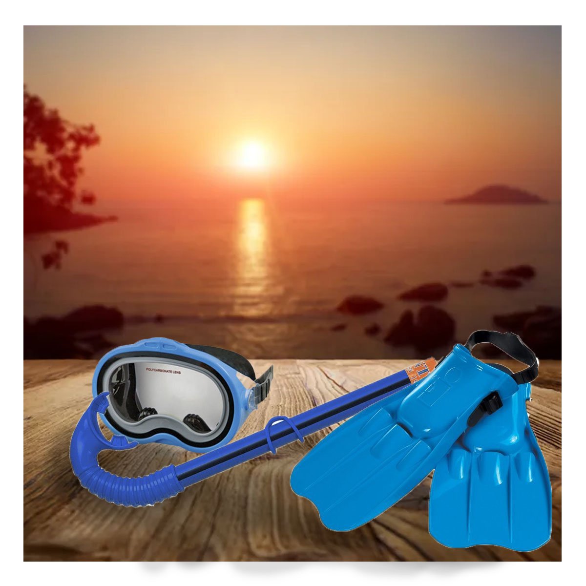 SET ACUÁTICOS BUCEO RYBIU 55952 Y MODERNOS AZUL - 2
