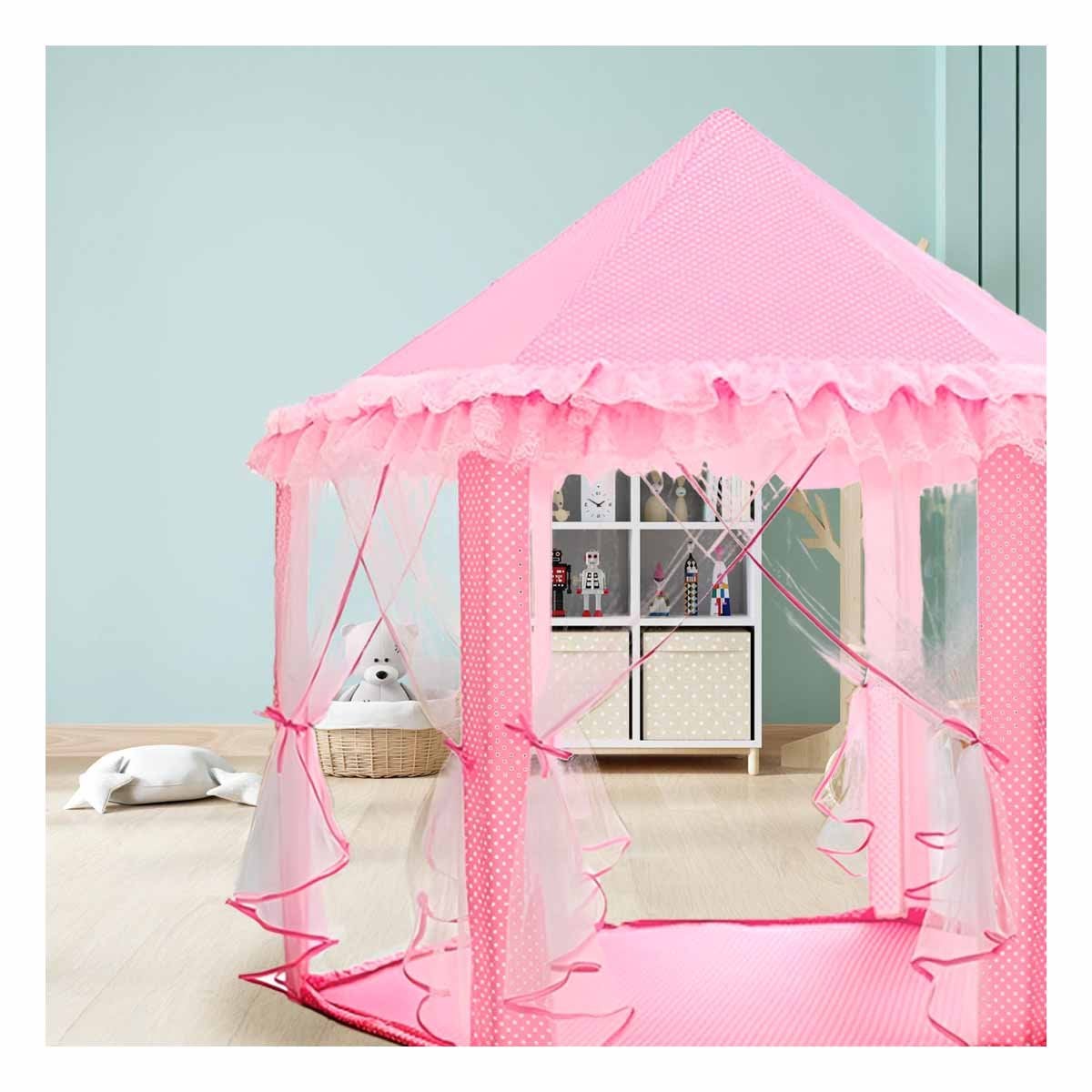TIENDA COMPACTA DE NIÑA DE CAMPO DE TUL MG-H812 ROSADO PARA CAMPING - 1