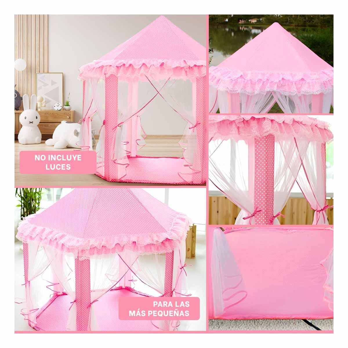 TIENDA COMPACTA DE NIÑA DE CAMPO DE TUL MG-H812 ROSADO PARA CAMPING - 5