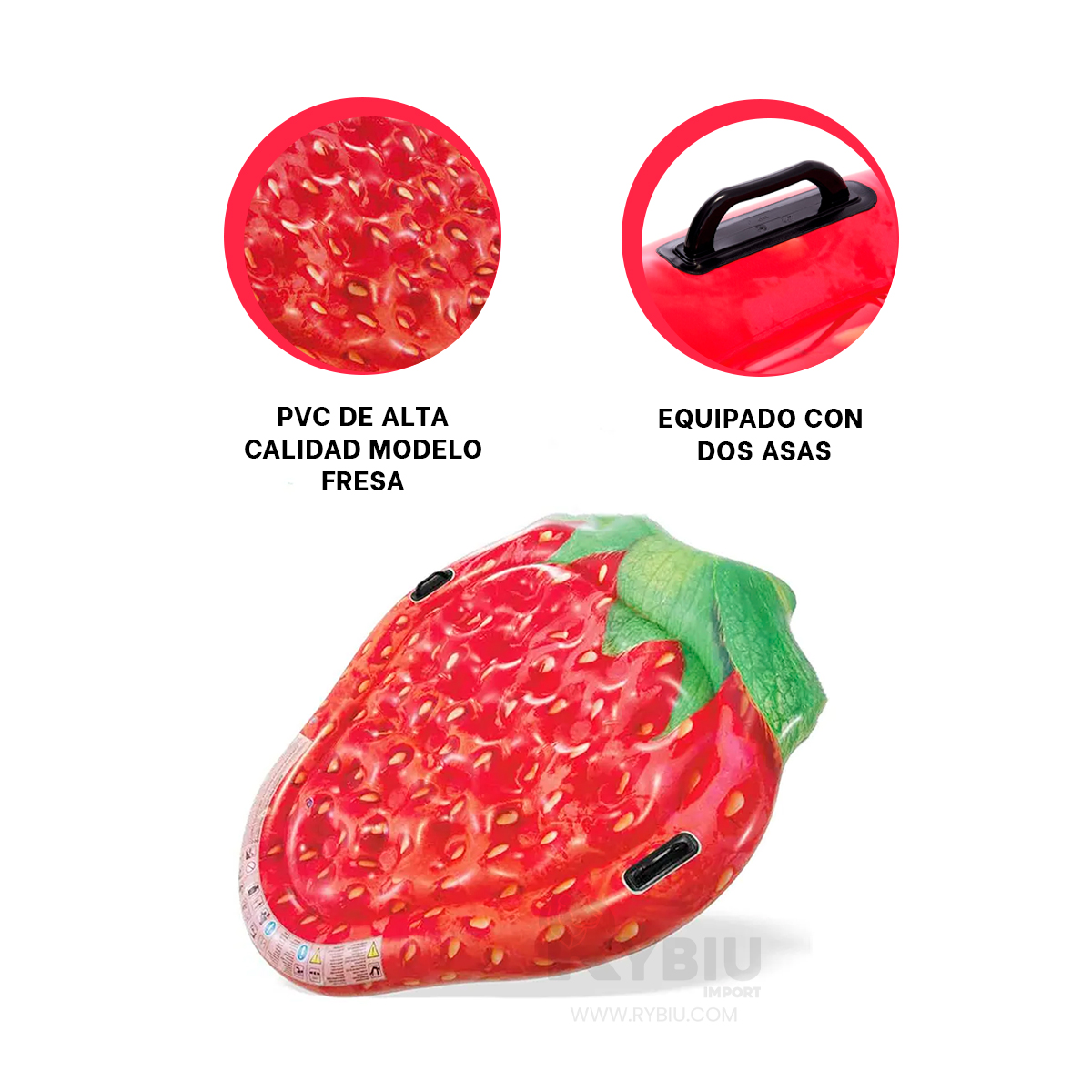 FLOTADOR DE GRAN DISEÑO EN FORMA DE FRESA Y+REGALO AGENDITA - 3