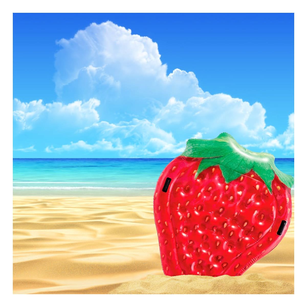 FLOTADOR INFLABLE ISLA DE FRESAS 137 X 132 CM PARA JUEGOS EN AGUA Y+PAPEL REGALO - 5