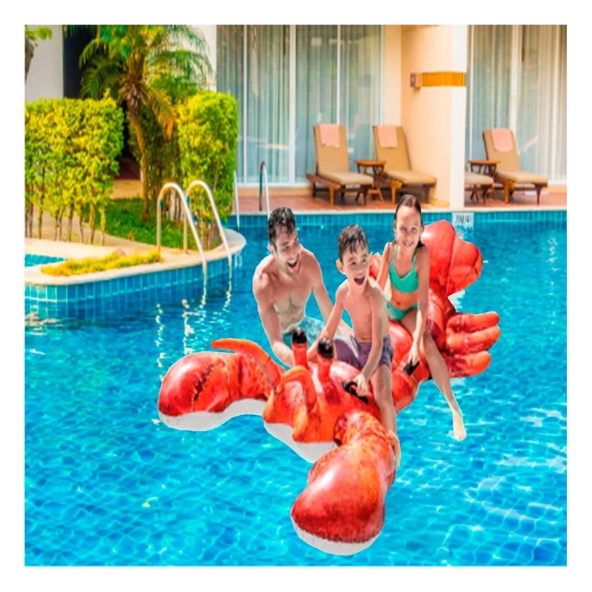 FLOTADOR ACUATICO LANGOSTA 213 X 137 CM PARA PISCINA INFANTIL Y+REGALO STICKER - 2