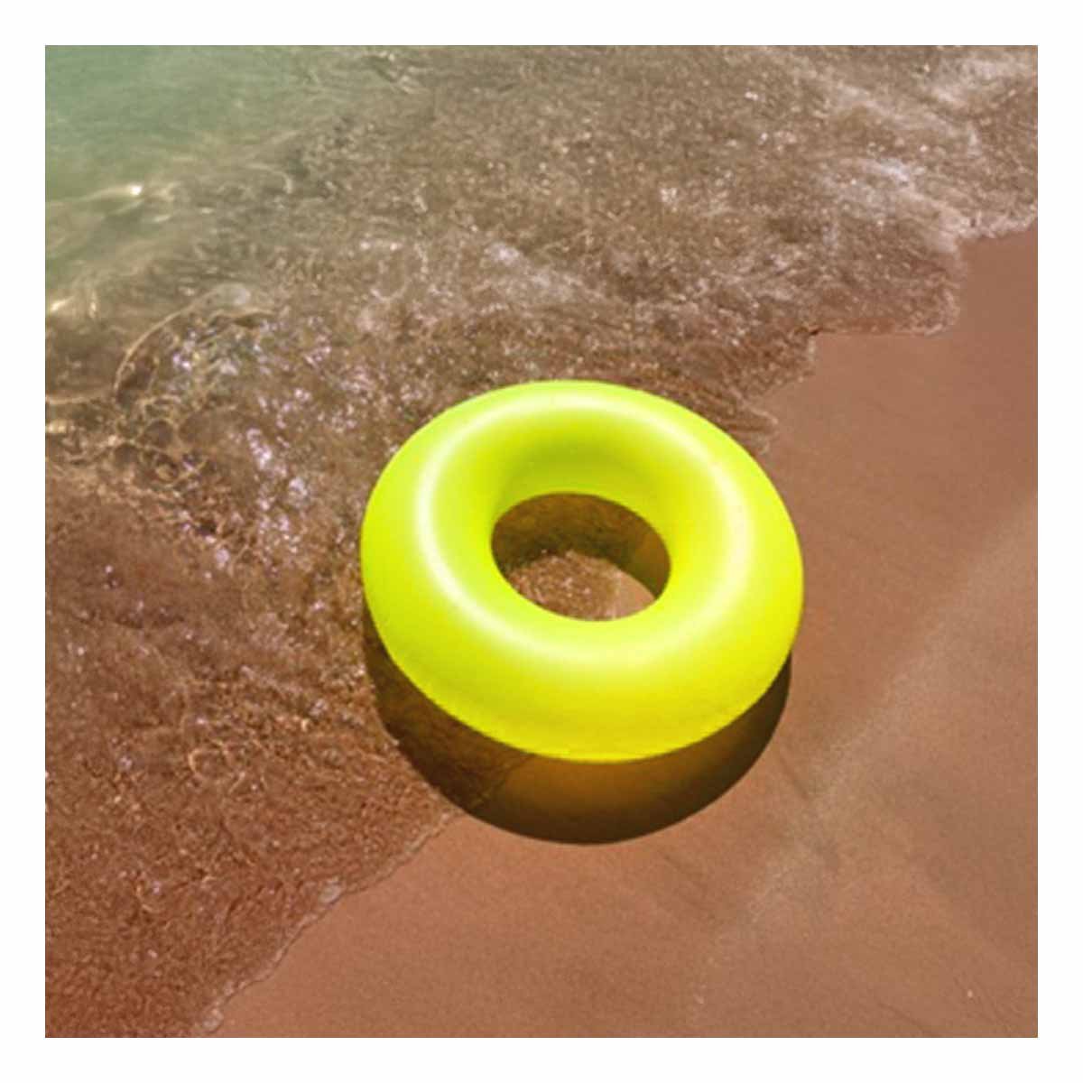 FLOTADOR INFLABLE NEON AMARILLO 91 CM PARA JUEGOS EN AGUA Y+PAPEL REGALO - 3