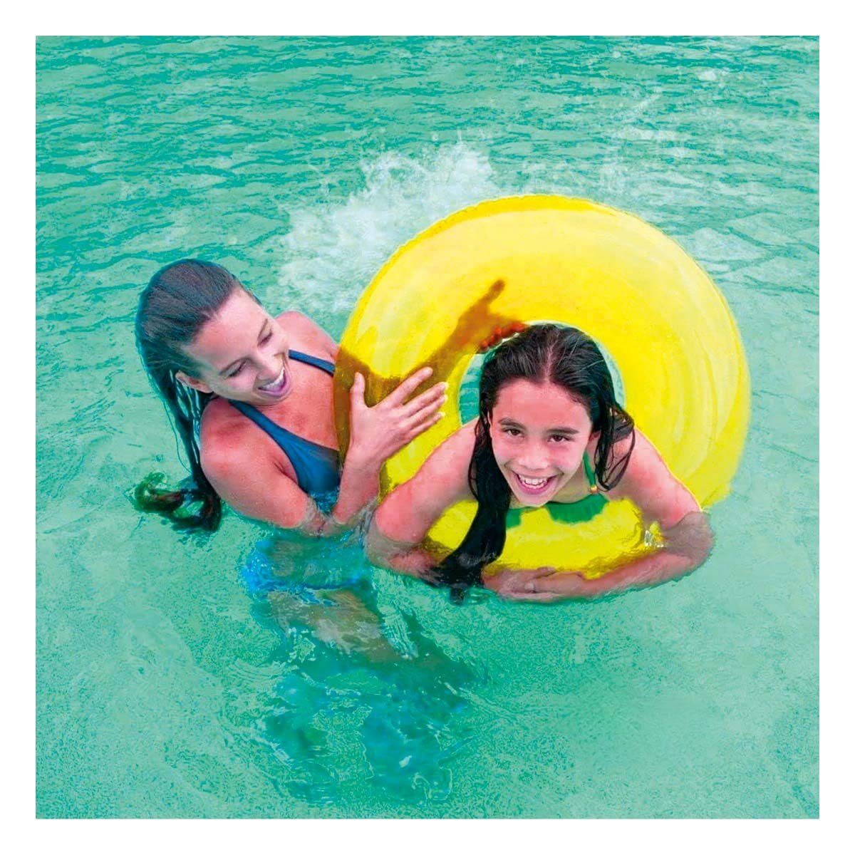 FLOTADOR INFLABLE NEON AMARILLO 91 CM PARA JUEGOS EN AGUA Y+PAPEL REGALO - 5