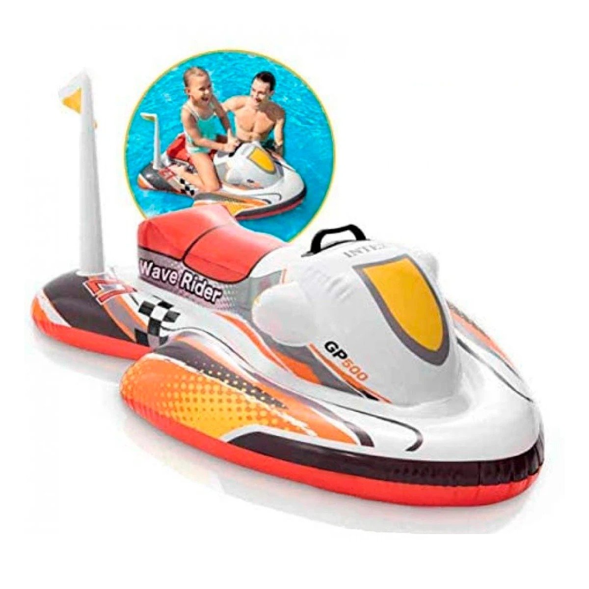 FLOTADOR ACUATICO MOTO 117 X 77 CM PARA PISCINA INFANTIL Y+REGALO STICKER - 3