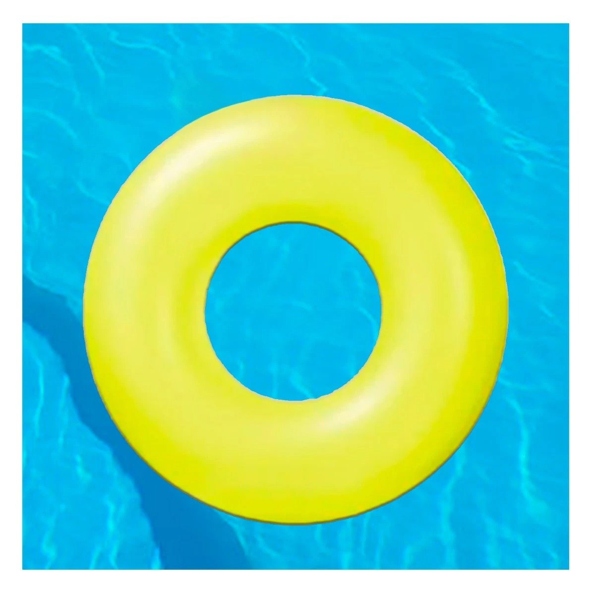 FLOTADOR ACUATICO NEON AMARILLO 91 CM PARA PISCINA INFANTIL Y+REGALO STICKER - 2