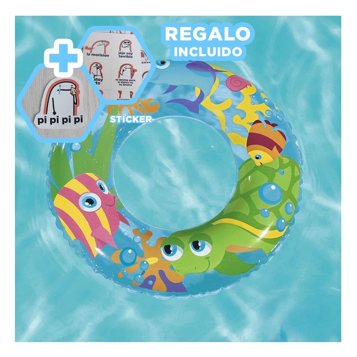 FLOTADOR RYBIU PRACTICO CELESTE MOD.36013 + REGALO STICKERS - 1