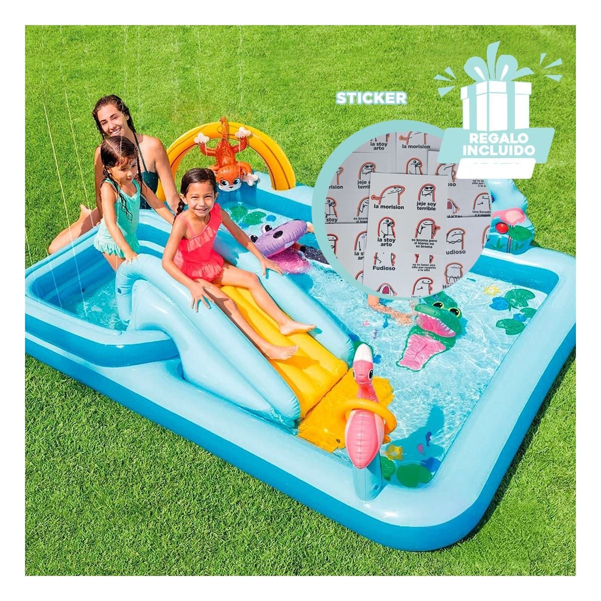 CENTRO JUEGO RYBIU 57161NP 94 X 216 CM ACUATICO EN CELESTE + STICKERS - 1