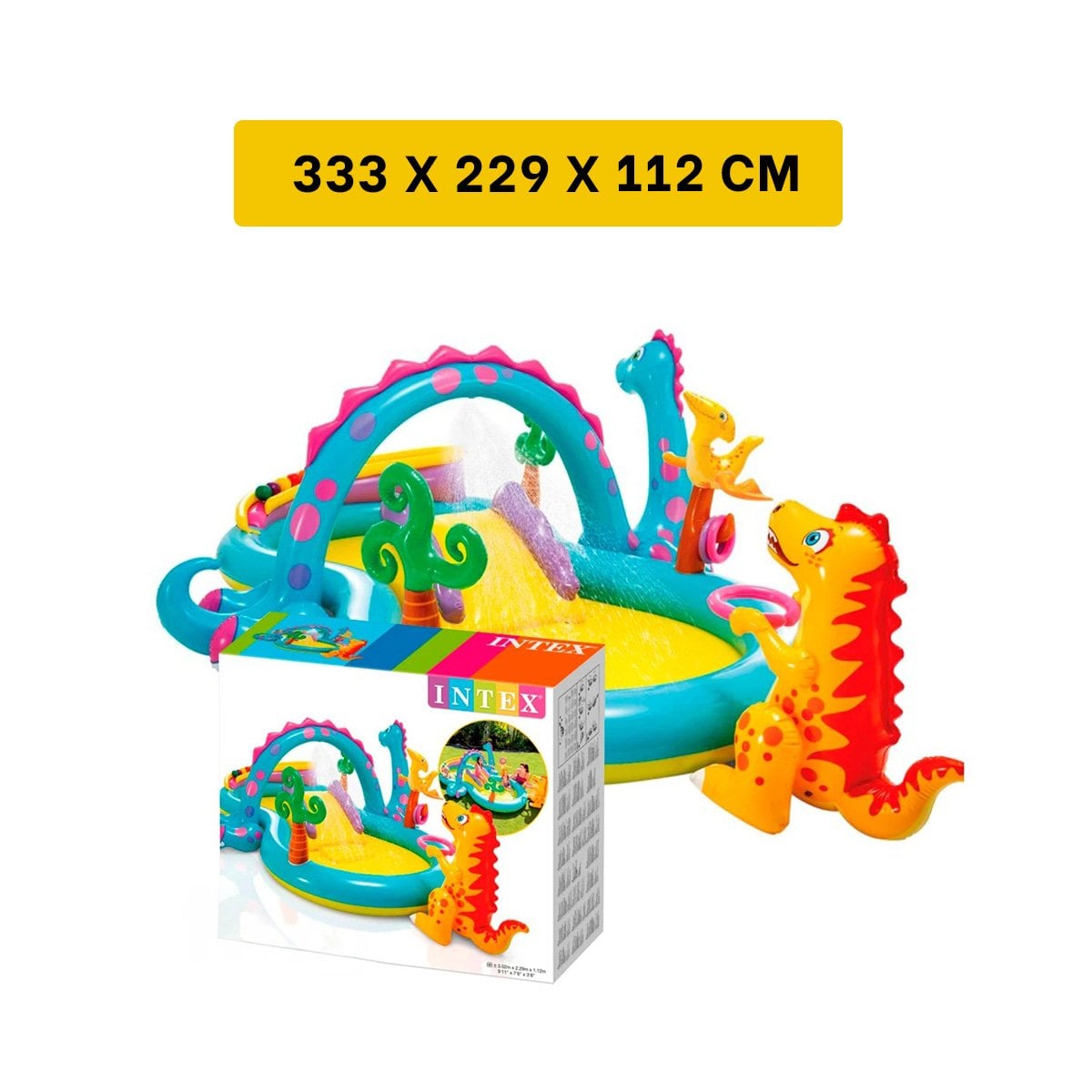 ZONA INFANTIL INTEX 57135NP 333X229X112 CM DINOSAURIO PARA JUEGOS RECREATIVOS Y+REGALO STICKER - 4