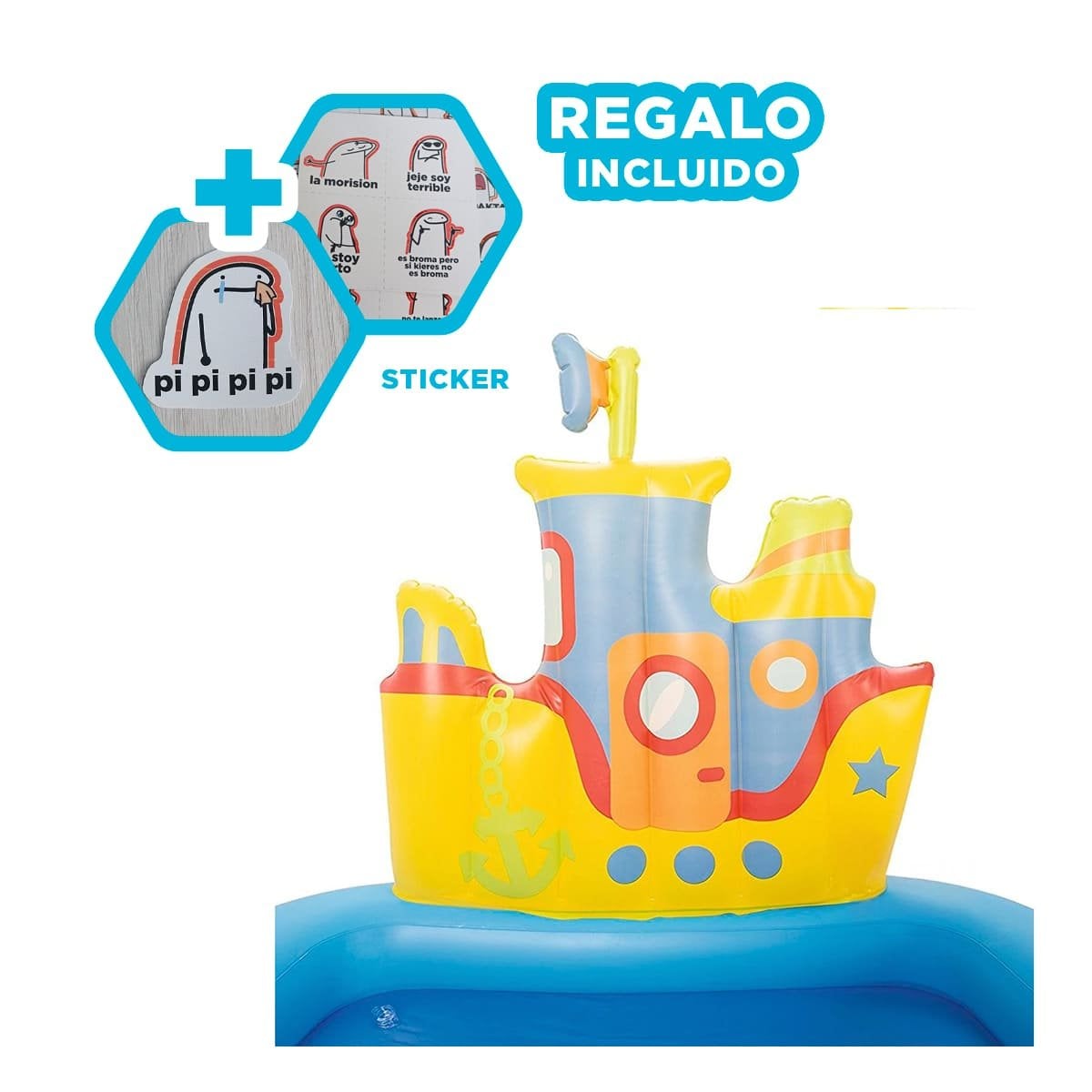 CENTRO INFLABLE REMOLCADOR MOD. 52211 147X147 X 122 CM BESTWAY PARA NIÑOS Y+REGALO STICKER - 1