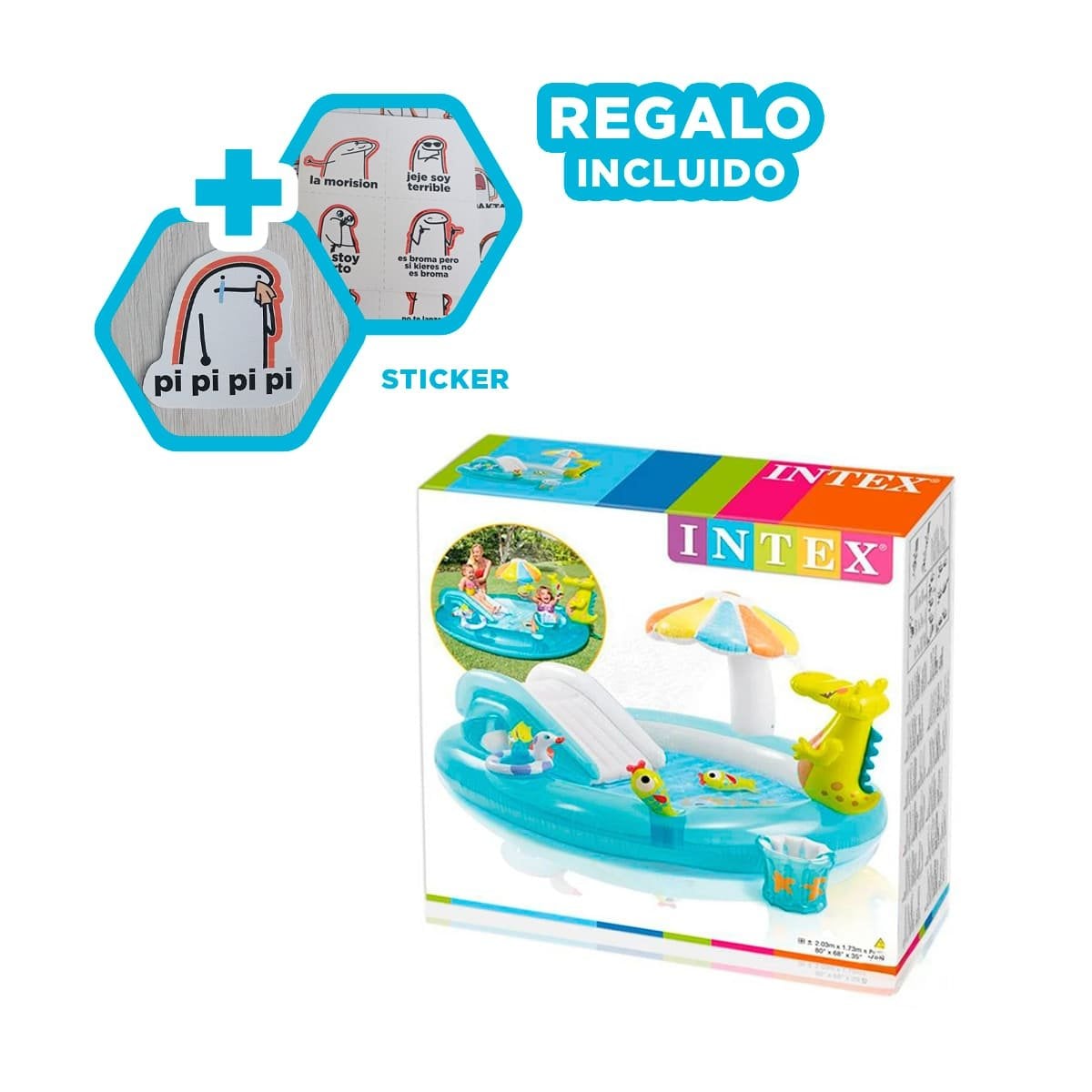 ZONA INFANTIL INTEX 57165NP 57129NP 203X173X89 CM PISCINA PARA JUEGOS Y+REGALO STICKER - 1