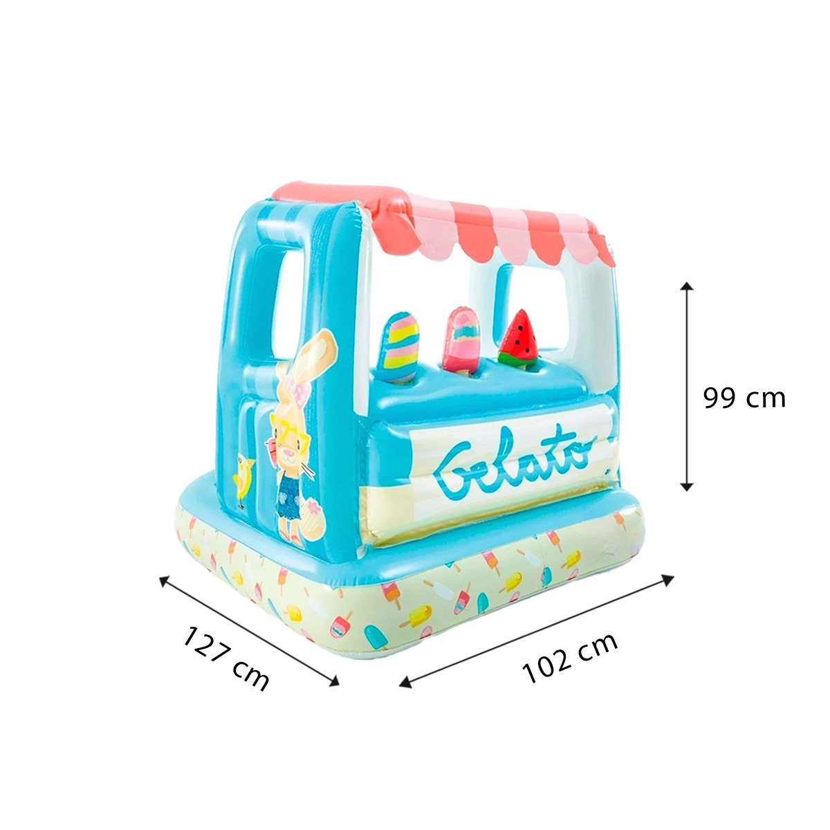 DIVERSIÓN INFLABLE HELADERÍA CON 3 HELADOS MOD.48672NP 102X127X99 CM INTEX Y+PAPEL REGALO - 4