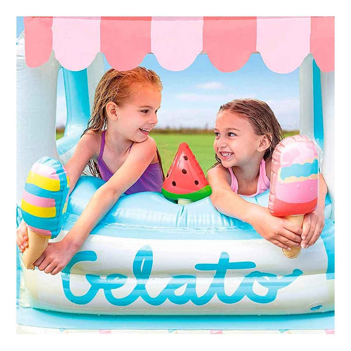 JUEGO INFLABLE HELADERÍA CON 3 HELADOS MOD 48672NP 102X127X99 CM INTEX PARA PATIO - 1
