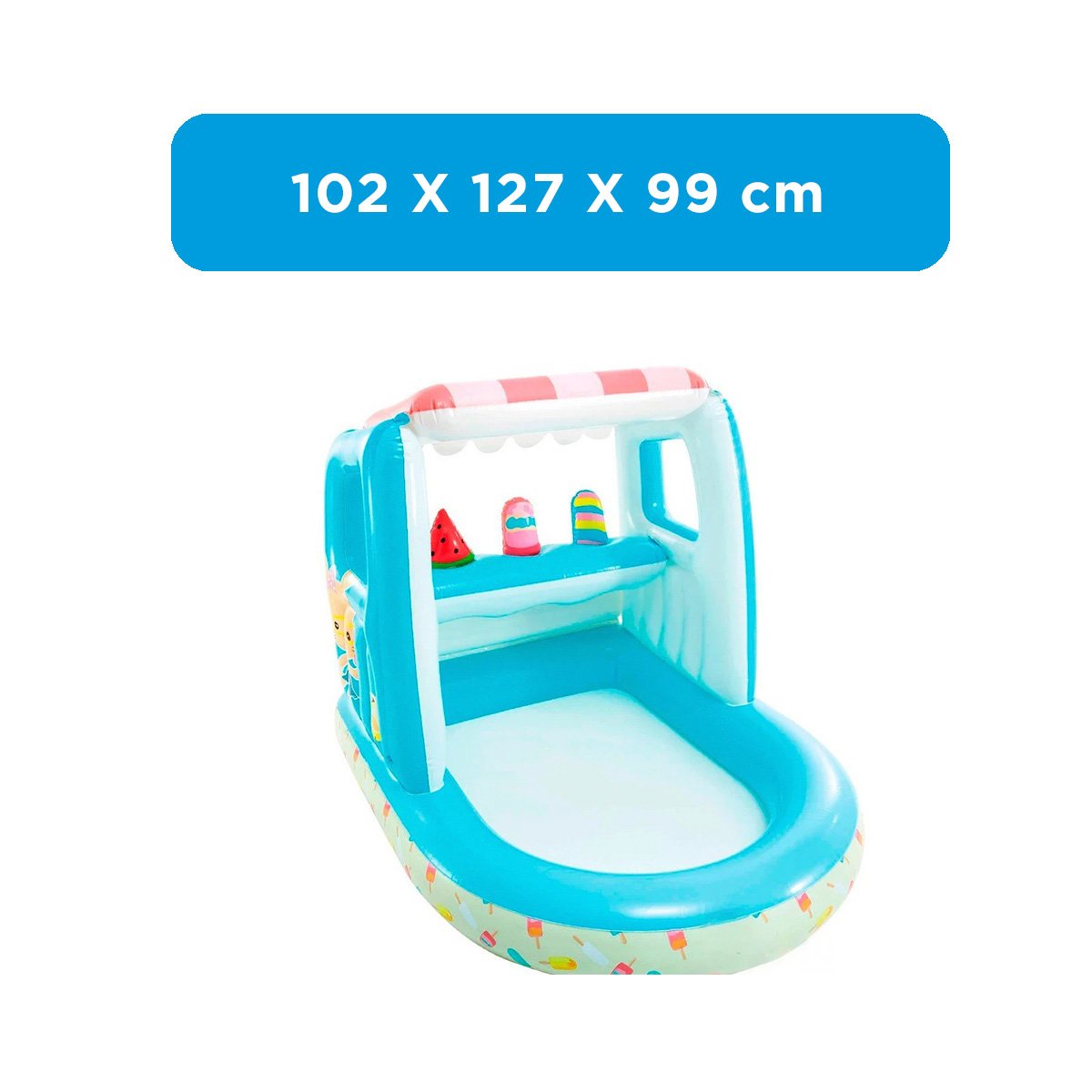 JUEGO INFLABLE HELADERÍA CON 3 HELADOS MOD 48672NP 102X127X99 CM INTEX PARA PATIO - 4