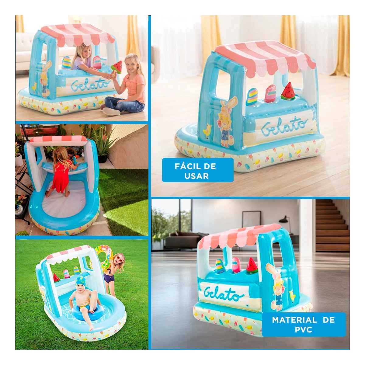 JUEGO INFLABLE HELADERÍA CON 3 HELADOS MOD 48672NP 102X127X99 CM INTEX PARA PATIO - 5