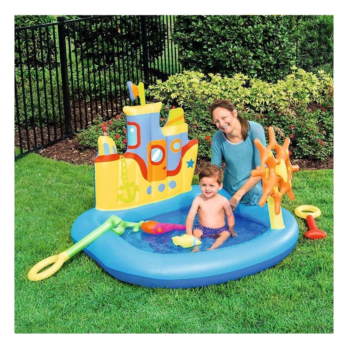 DIVERSIÓN INFLABLE REMOLCADOR MOD. 52211 147X147 X 122 CM BESTWAY HOGAR SEGURO Y+PAPEL REGALO - 2