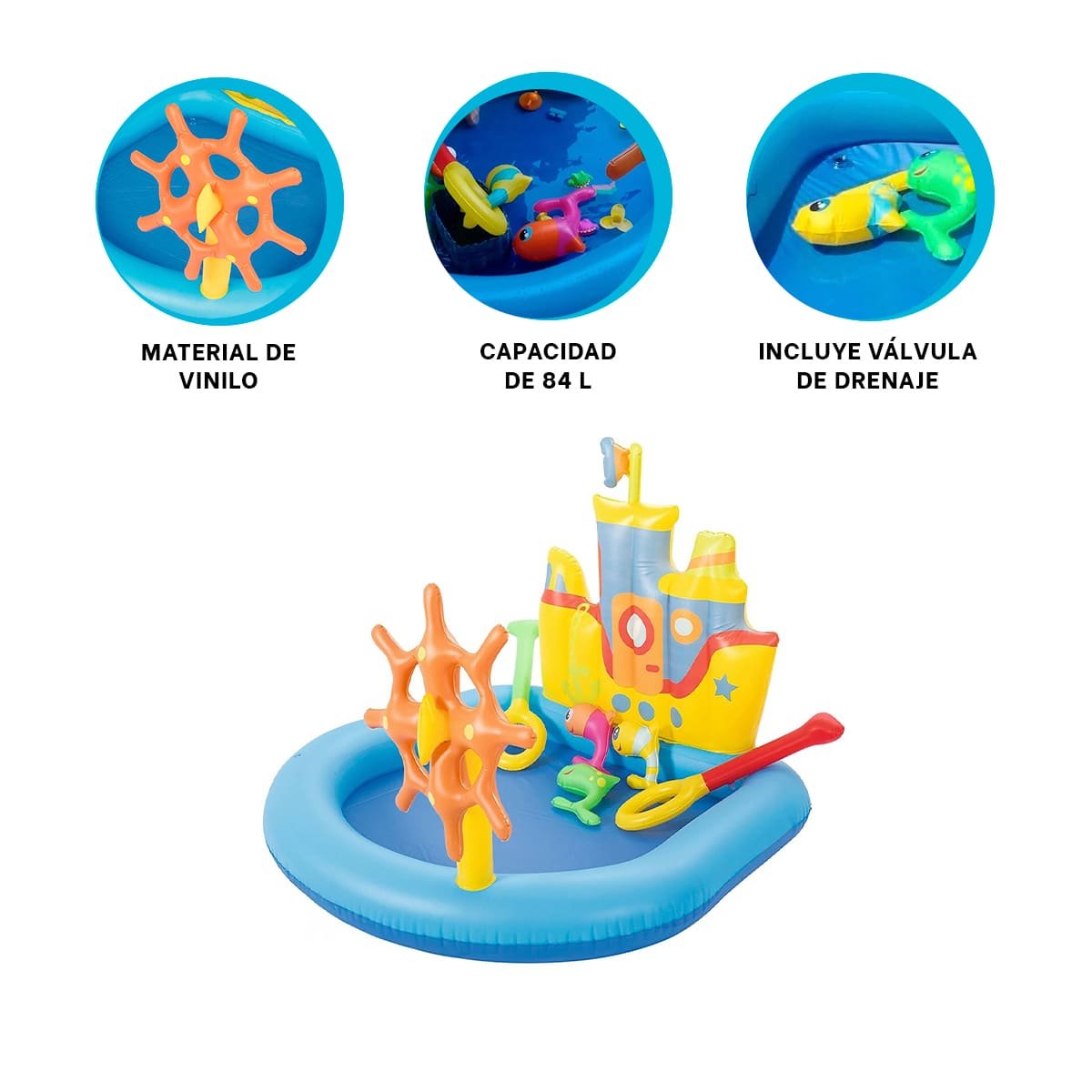 JUEGO INFLABLE REMOLCADOR MOD. 52211 147X147 X 122 CM BESTWAY PARA PATIO - 3