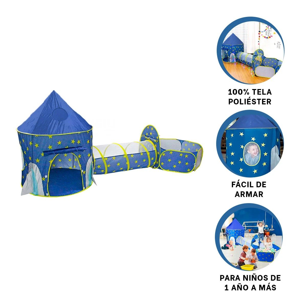 CARPA RYBIU MG-15214 JUEGO DE 3 PIEZAS INFANTIL EN COLOR AZUL - 3