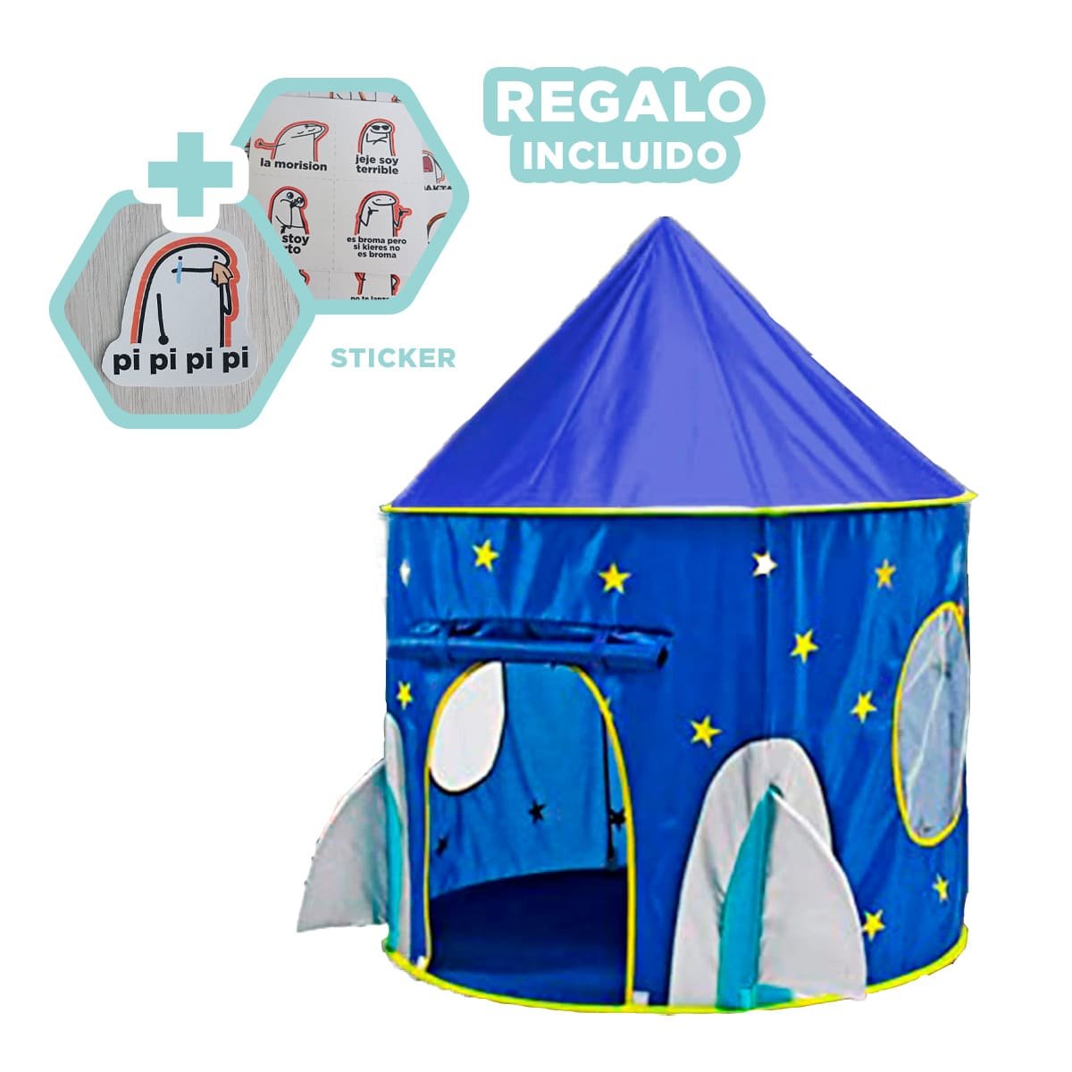 CARPA COMPACTA 3 PIEZAS CON ACCESORIOS Y BASE AZUL PARA ACTIVIDADES Y PATIO Y+REGALO STICKER - 1