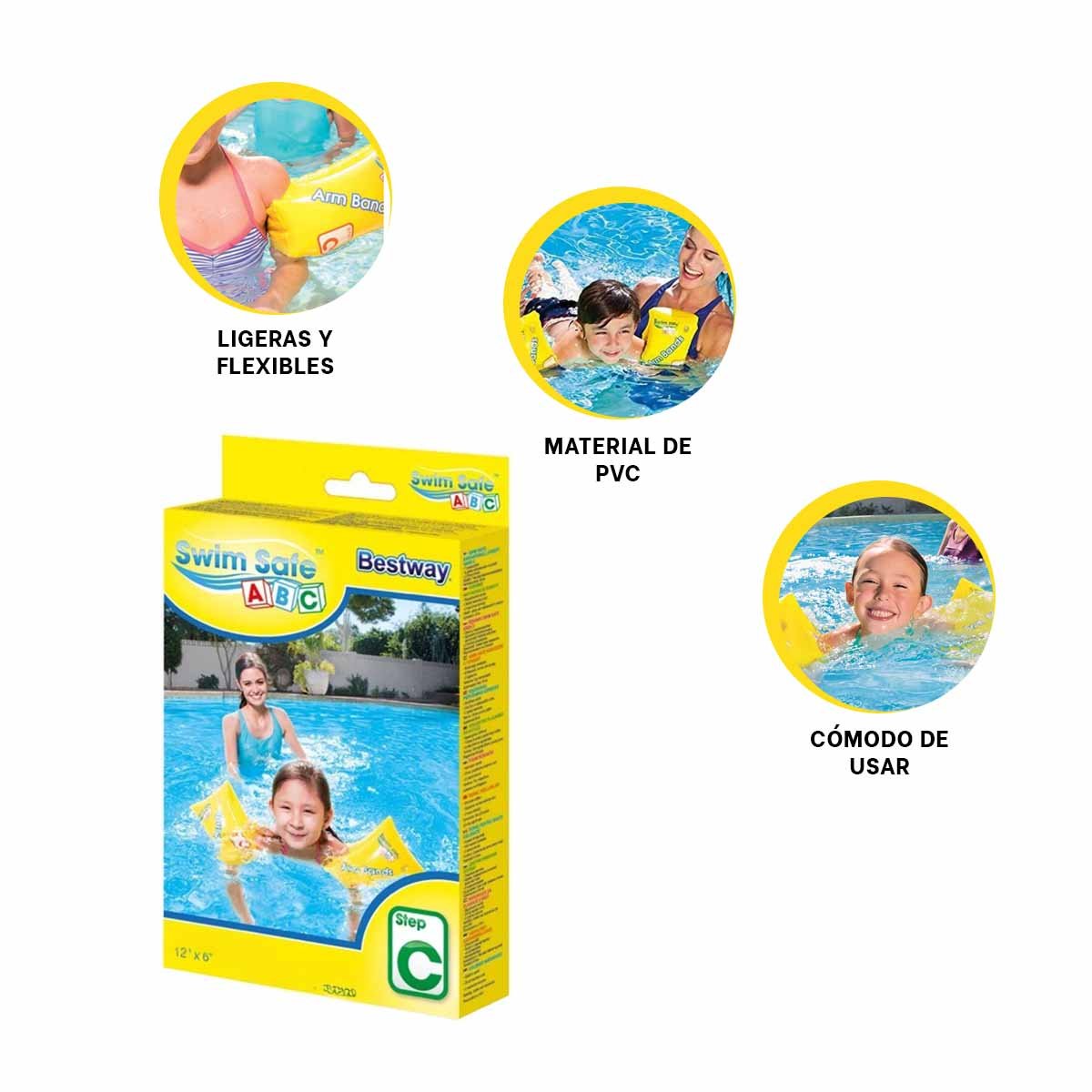 FLOTADOR ACUATICO DE BRAZO 30 X 15 CM RESISTENTE Y LIGERO PARA PISCINA - 3