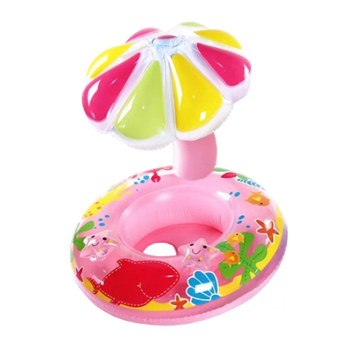 COLCHONETA FLOR ROSADO COLORIDA Y COMODA PARA PISCINA INFANTIL Y+PAPEL REGALO - 1