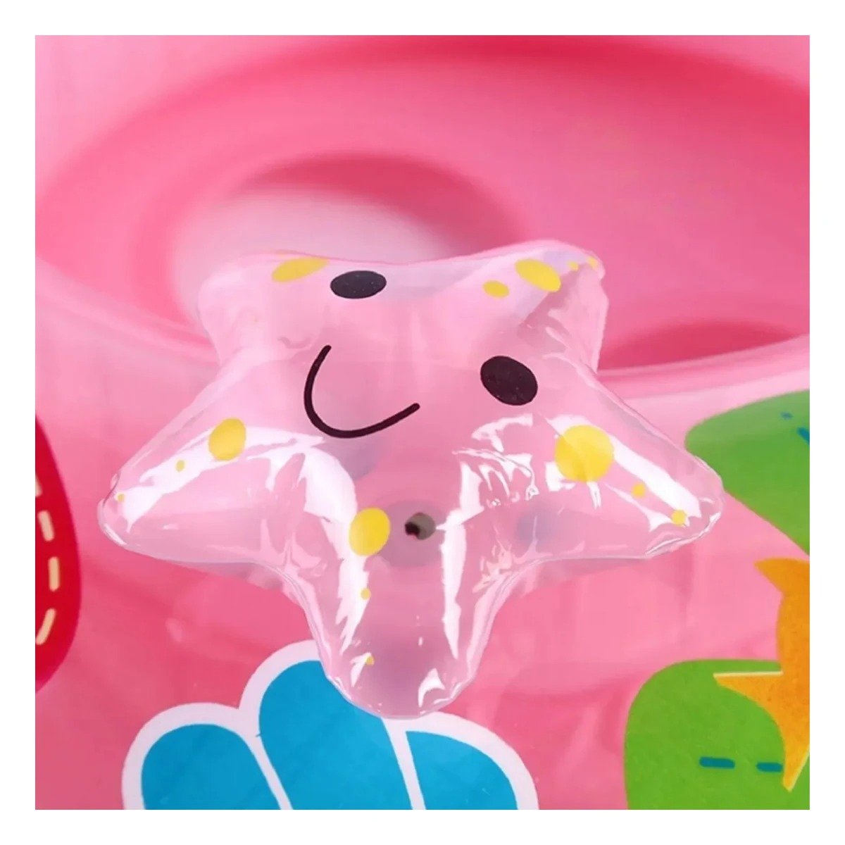 COLCHONETA FLOR ROSADO COLORIDA Y COMODA PARA PISCINA INFANTIL Y+PAPEL REGALO - 2