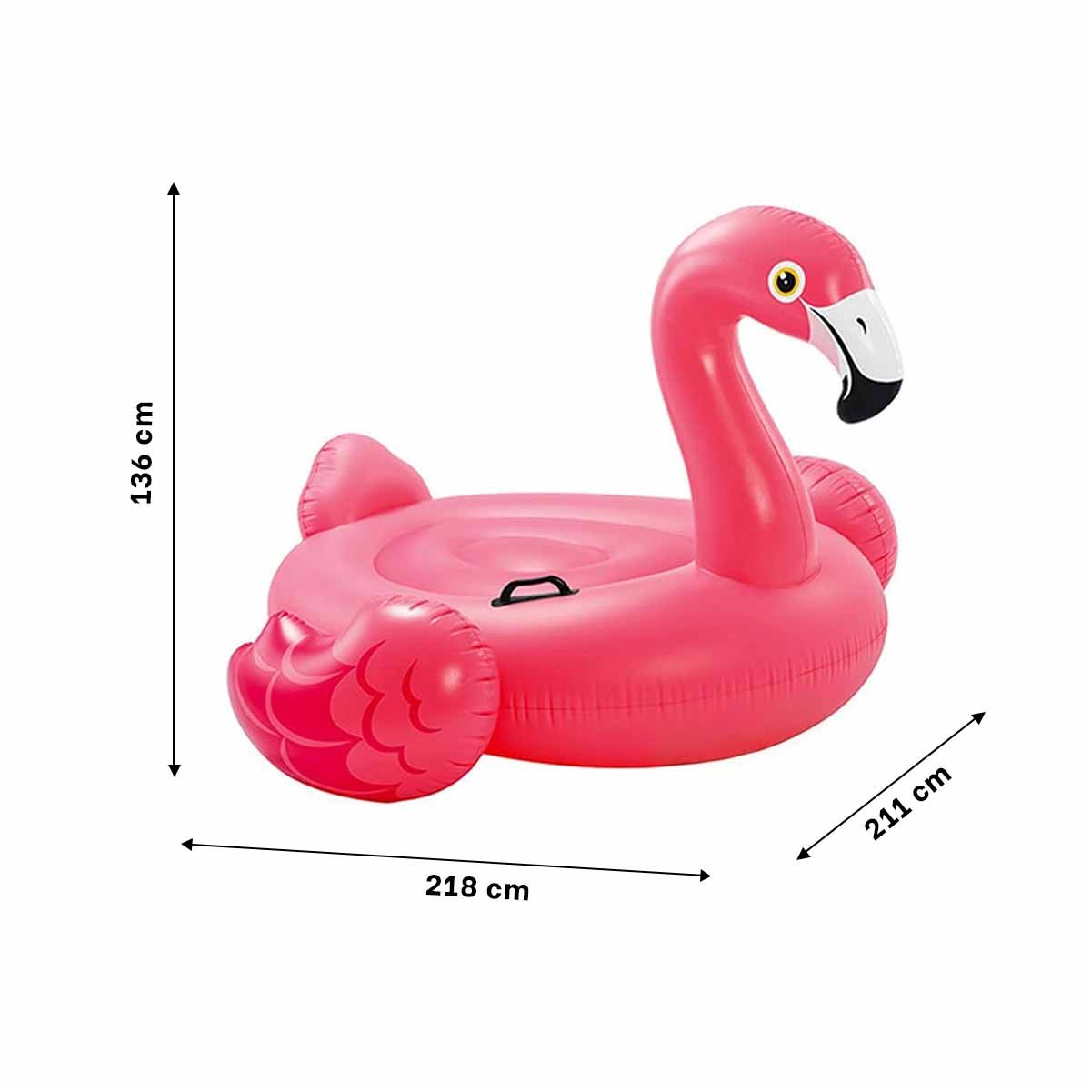 FLOTADOR ACUATICO FLAMENCO ROSADO 218 X 211 X 136 CM PARA PISCINA INFANTIL Y+REGALO STICKER - 4