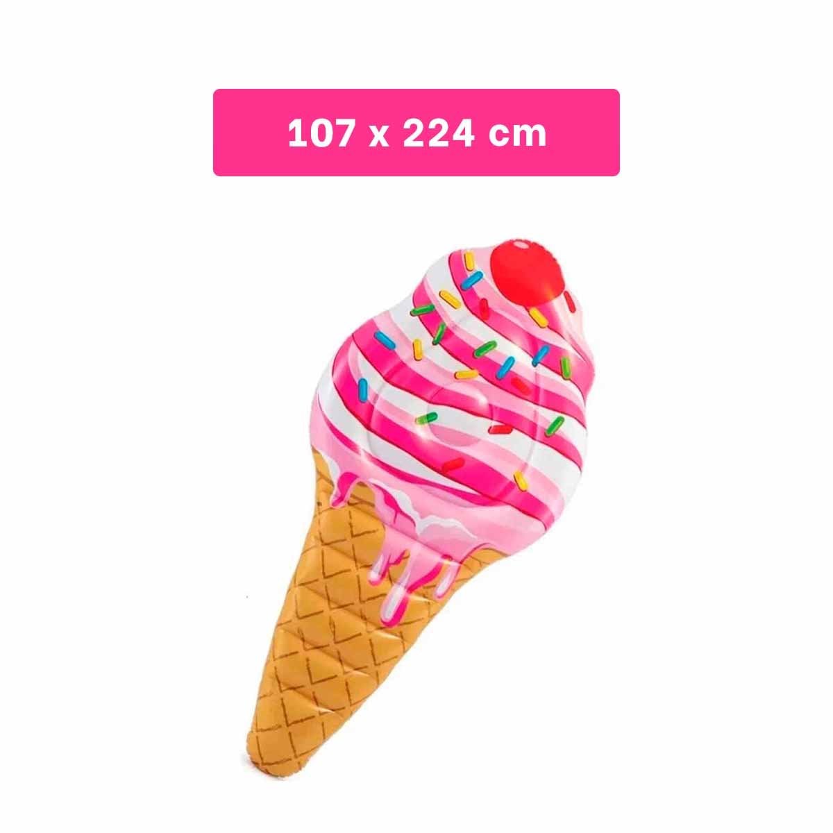 FLOTADOR INFLABLE EN FORMA DE HELADO 107 X 224 CM PARA JUEGOS EN AGUA Y+PAPEL REGALO - 4