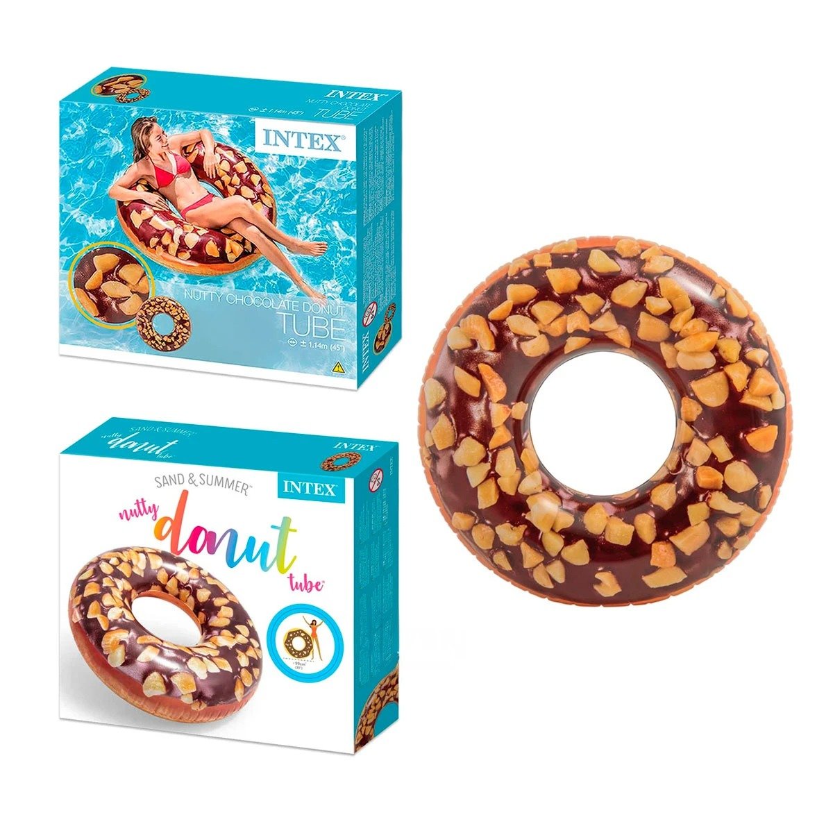 FLOTADOR ACUATICO DONAL CHOCOLATE 114 CM COMODO Y RESISTENTE PARA NIÑOS Y+REGALO STICKER - 3