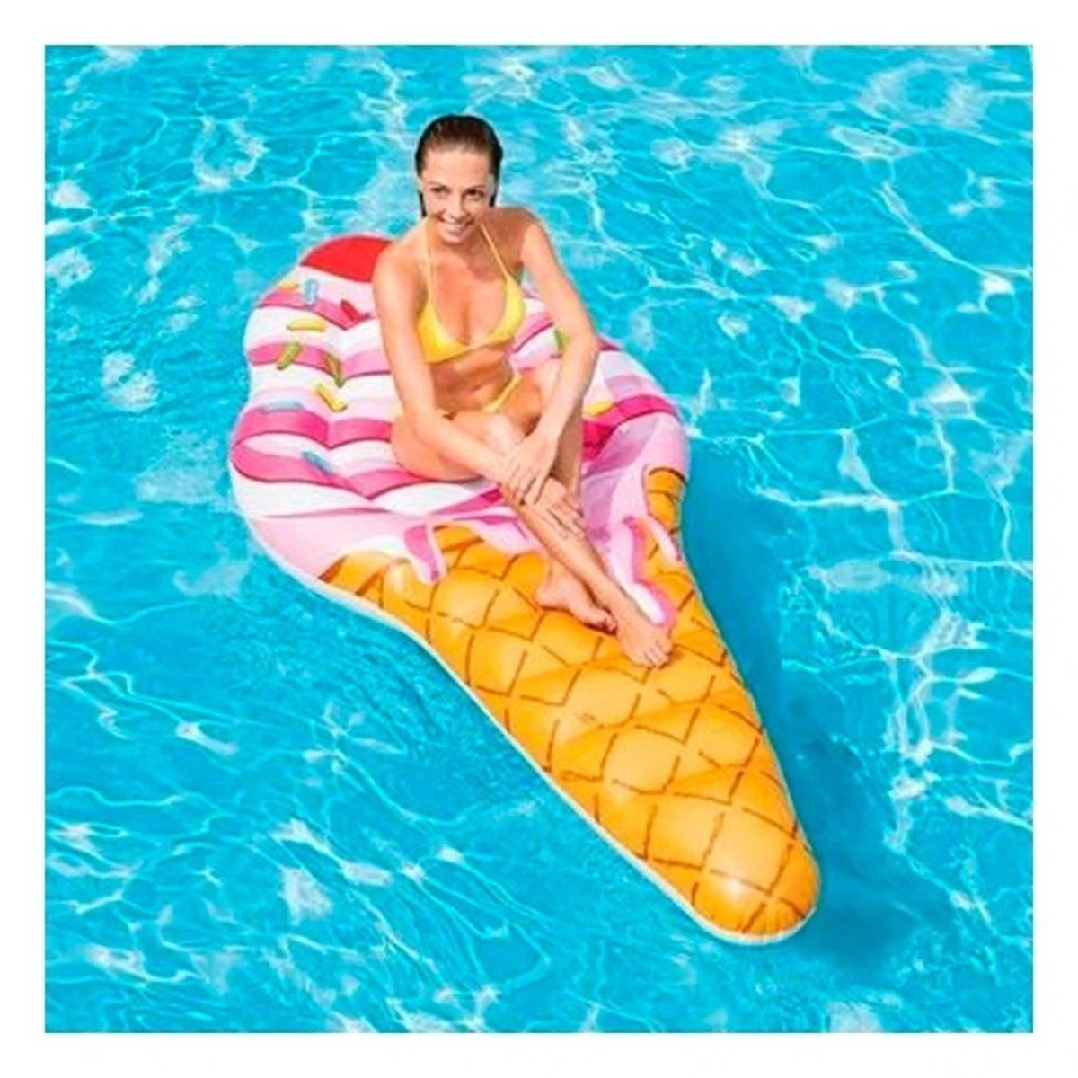 FLOTADOR EN FORMA DE HELADO 107 X 224 CM DIVERTIDO PARA PISCINA - 2