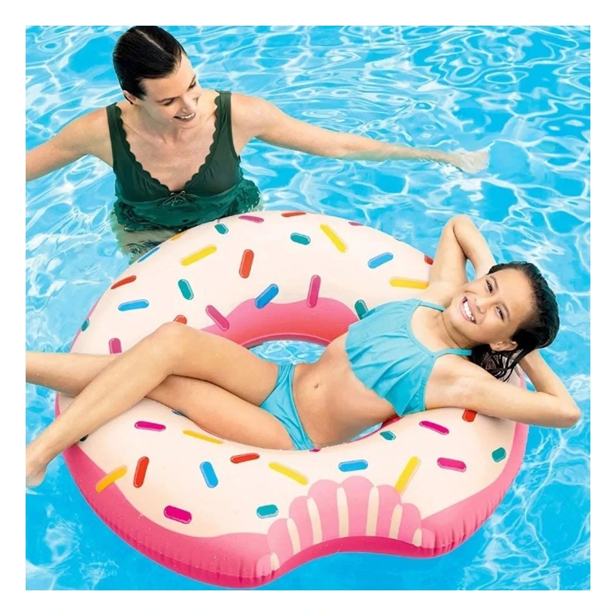 FLOTADOR INFLABLE DONAL PINK 107 CM COLORIDO PARA JUEGOS EN AGUA Y+PAPEL REGALO - 5